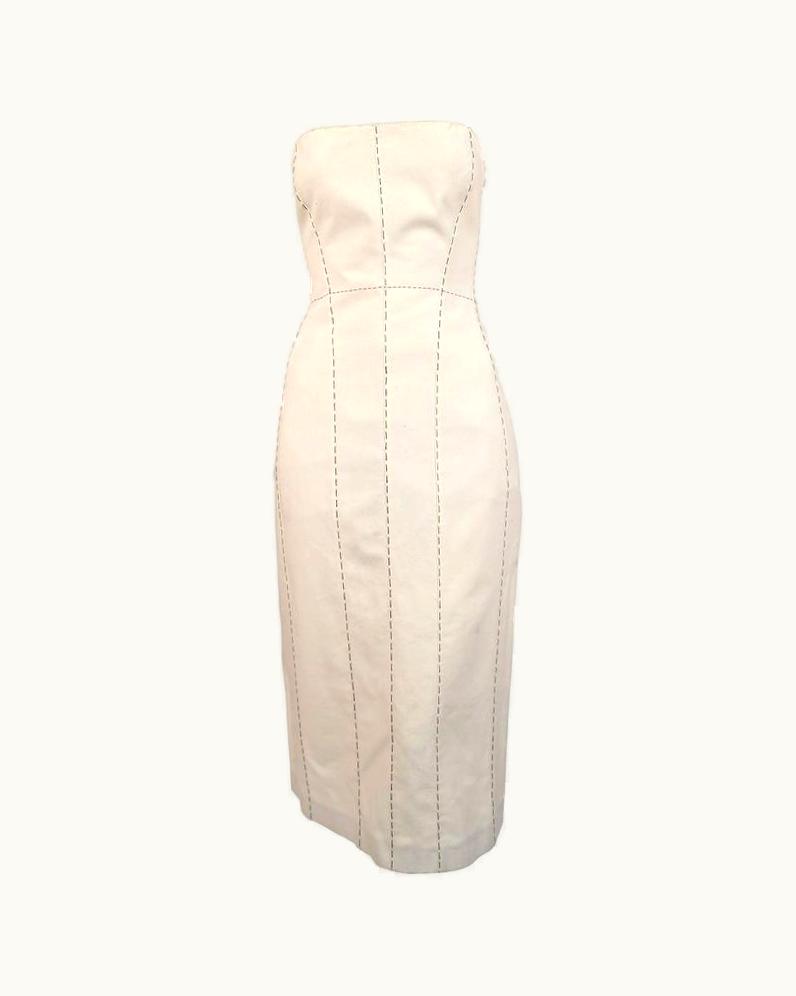 Yohji Yamamoto 2000 Yohji Yamamoto Muslin Shaped Dress With Top-stiching - Runway