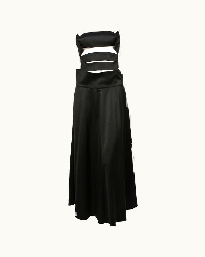 Yohji Yamamoto 2003 Yohji Yamamoto Strapless Black Runway Dress With Cut Outs