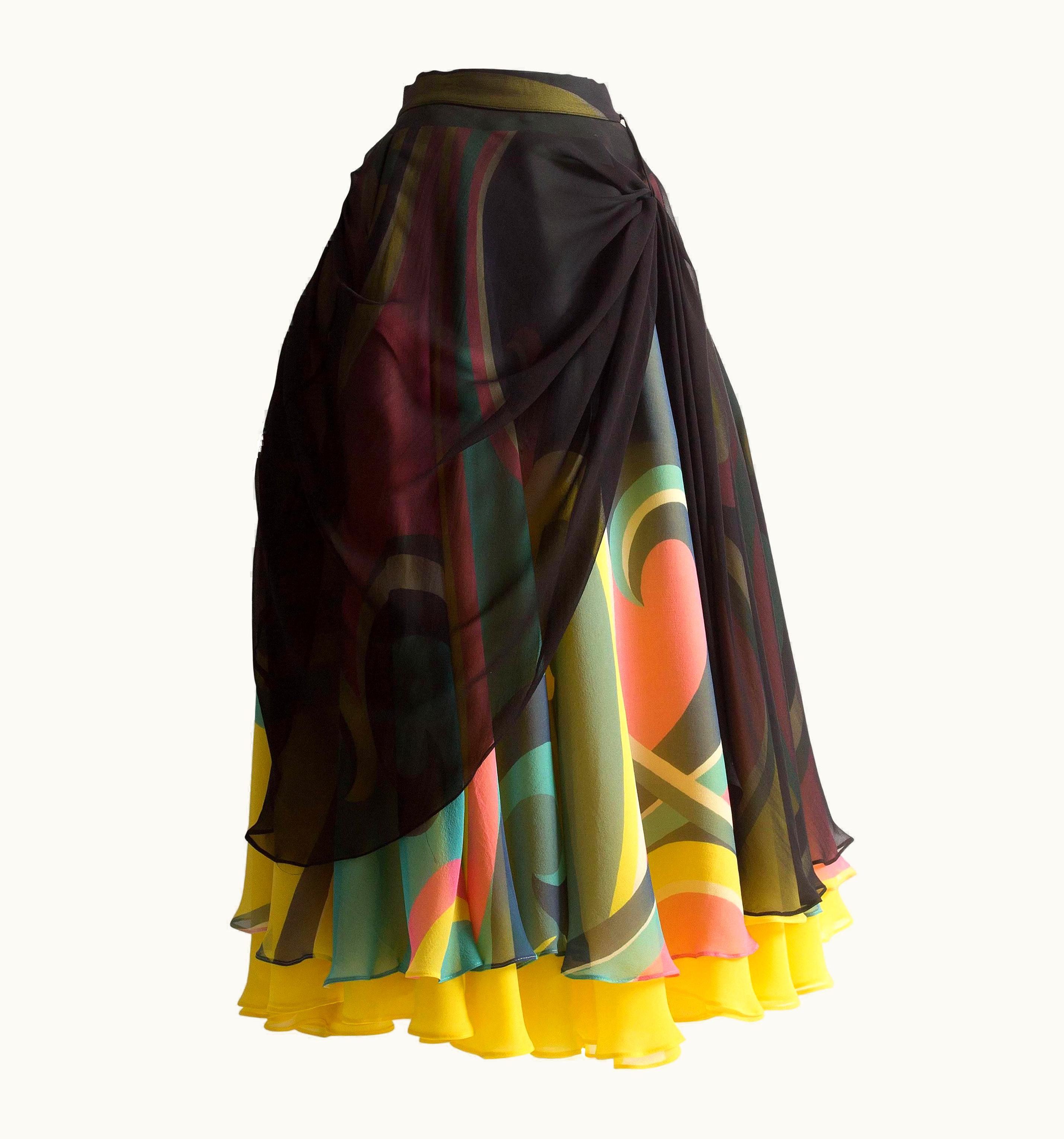 Yohji Yamamoto Yohji Yamamoto Silk Chiffon Evening Skirt, AW 2005