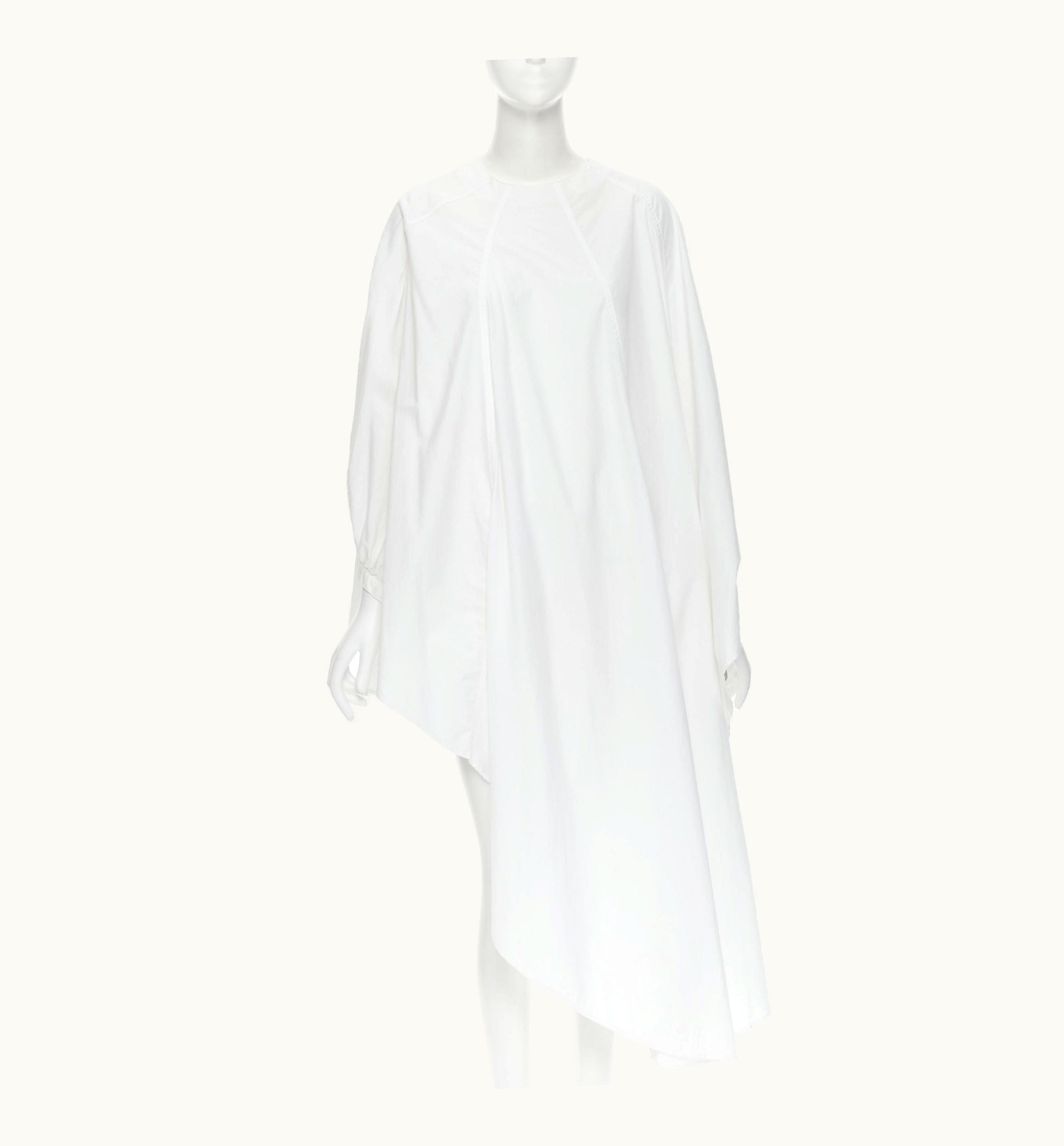 Yohji Yamamoto Yohji Yamamoto Noir White Cotton Draped Round Hem
