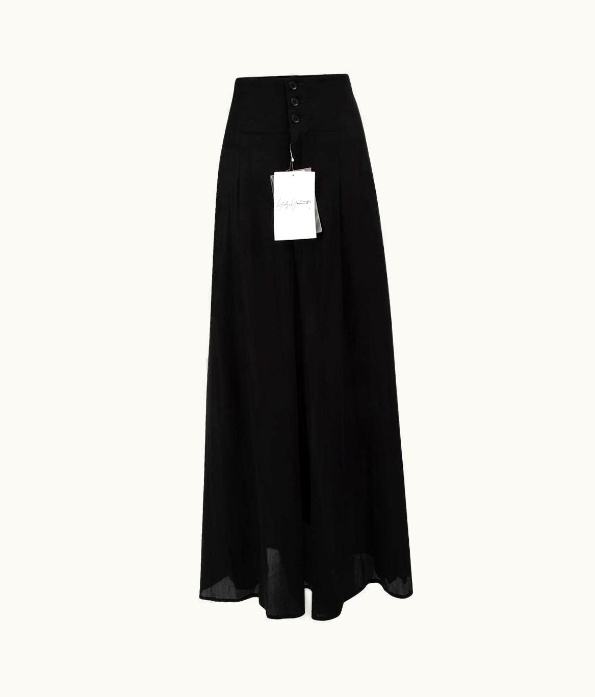 Yohji Yamamoto Yohji Yamamoto Women' Black AW2021 High Waisted Asymmetric Culotte Trousers