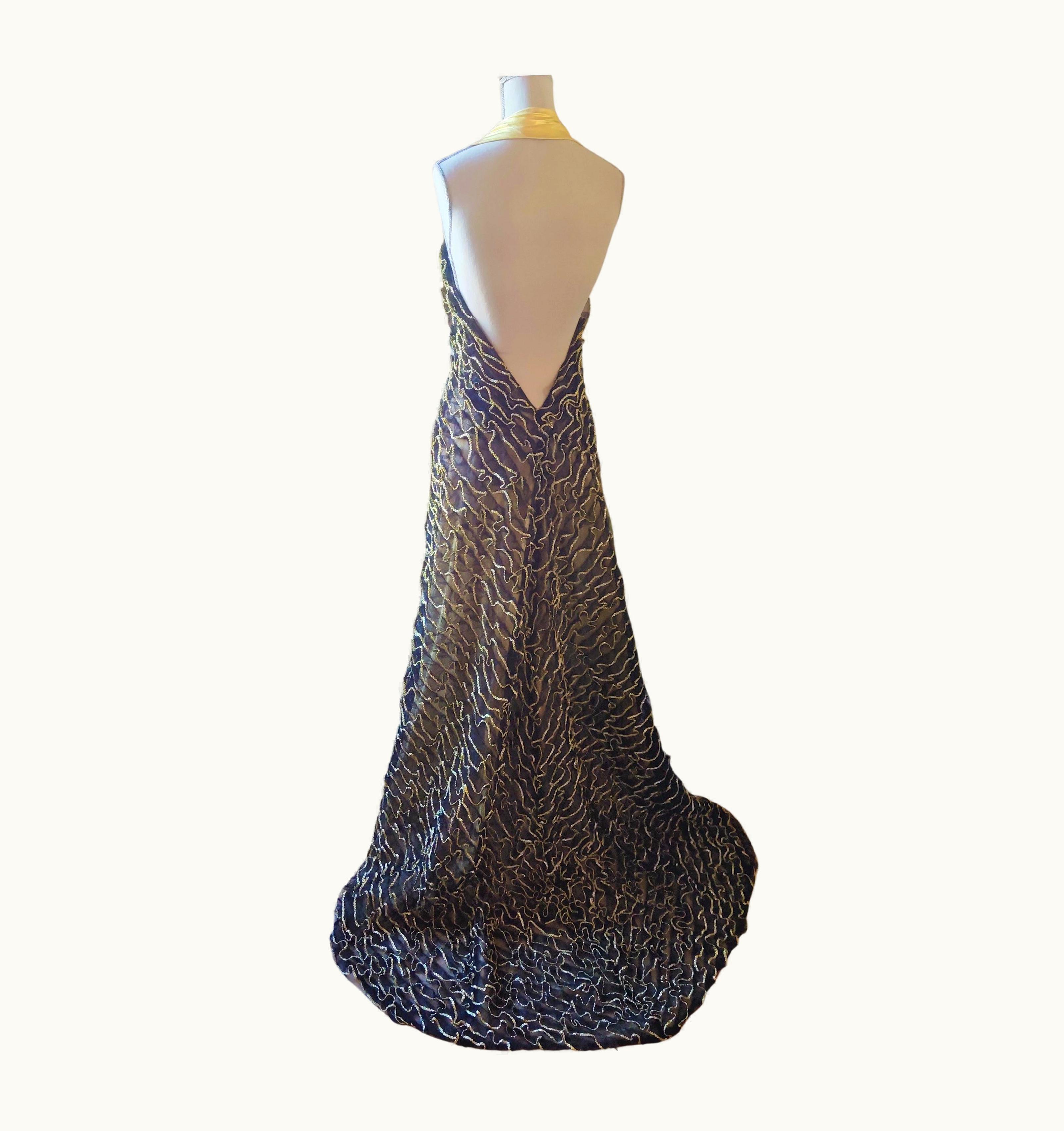 Paco Rabanne Early Paco Rabanne Vintage Silver Gold Evening Prom Grown Metal Dress