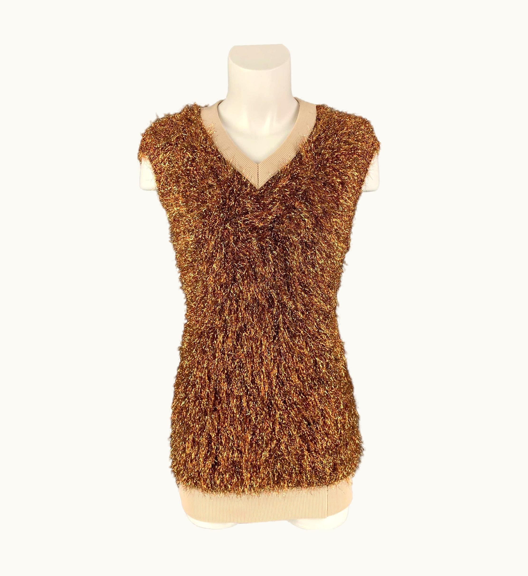 Paco Rabanne Paco Rabanne Gold Polypropylene Blend Metallic Pullover UZ0617257