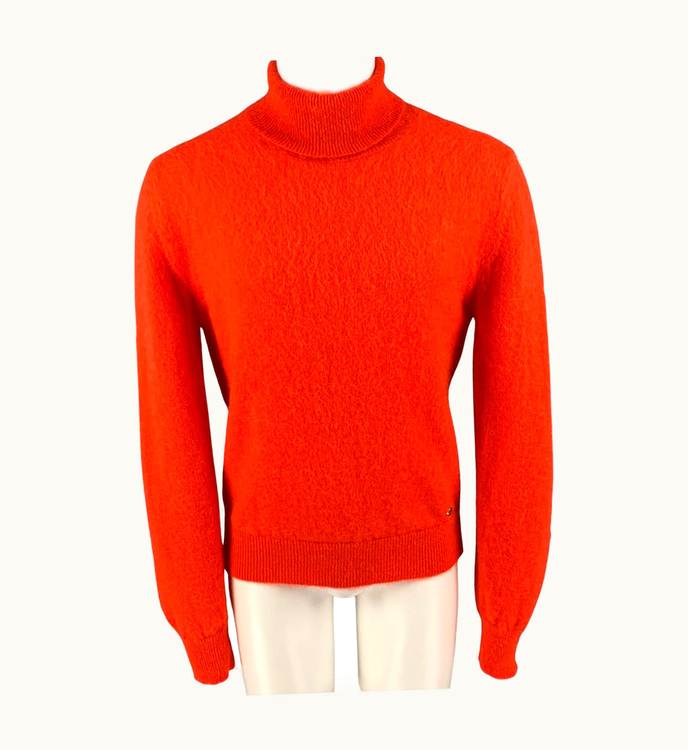 Paco Rabanne Paco Rabanne Orange Mohair Blend Turtleneck Sweater