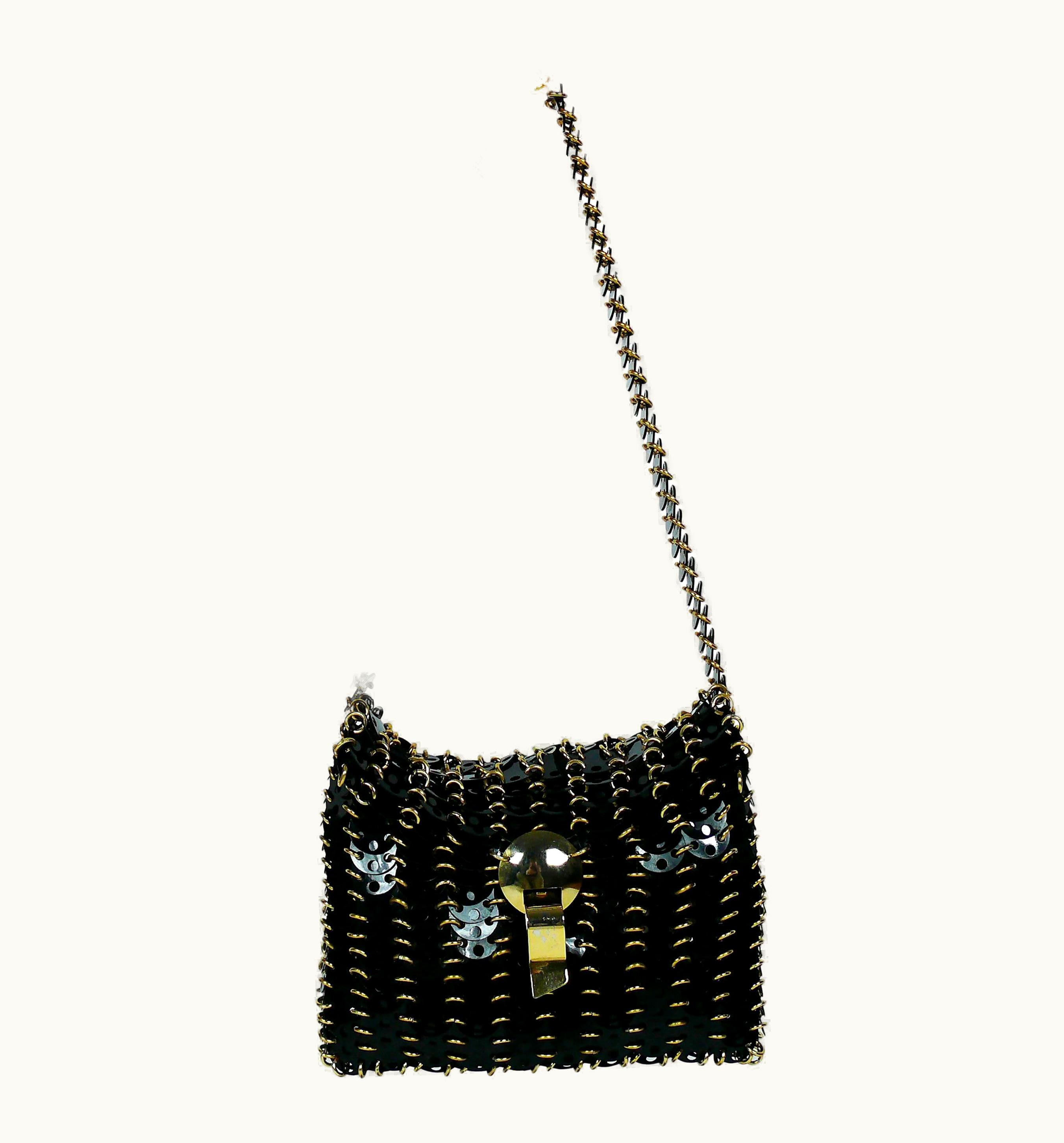 Paco Rabanne Paco Rabanne Vintage Black Discs With Gold Toned Hardware Bag