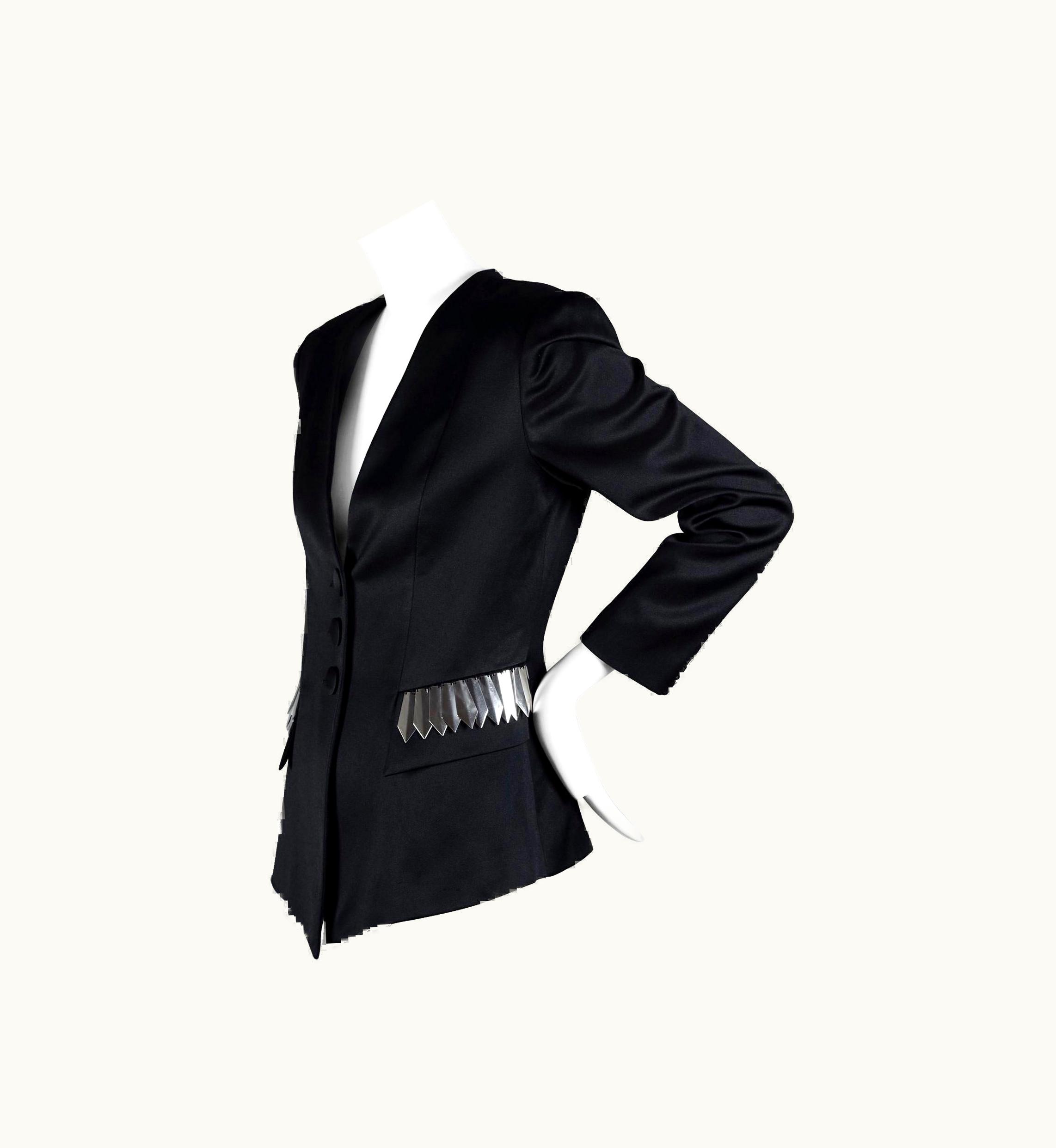 Paco Rabanne Vintage Paco Rabanne Paris Space Age Metal Embellish Pocket Jacket