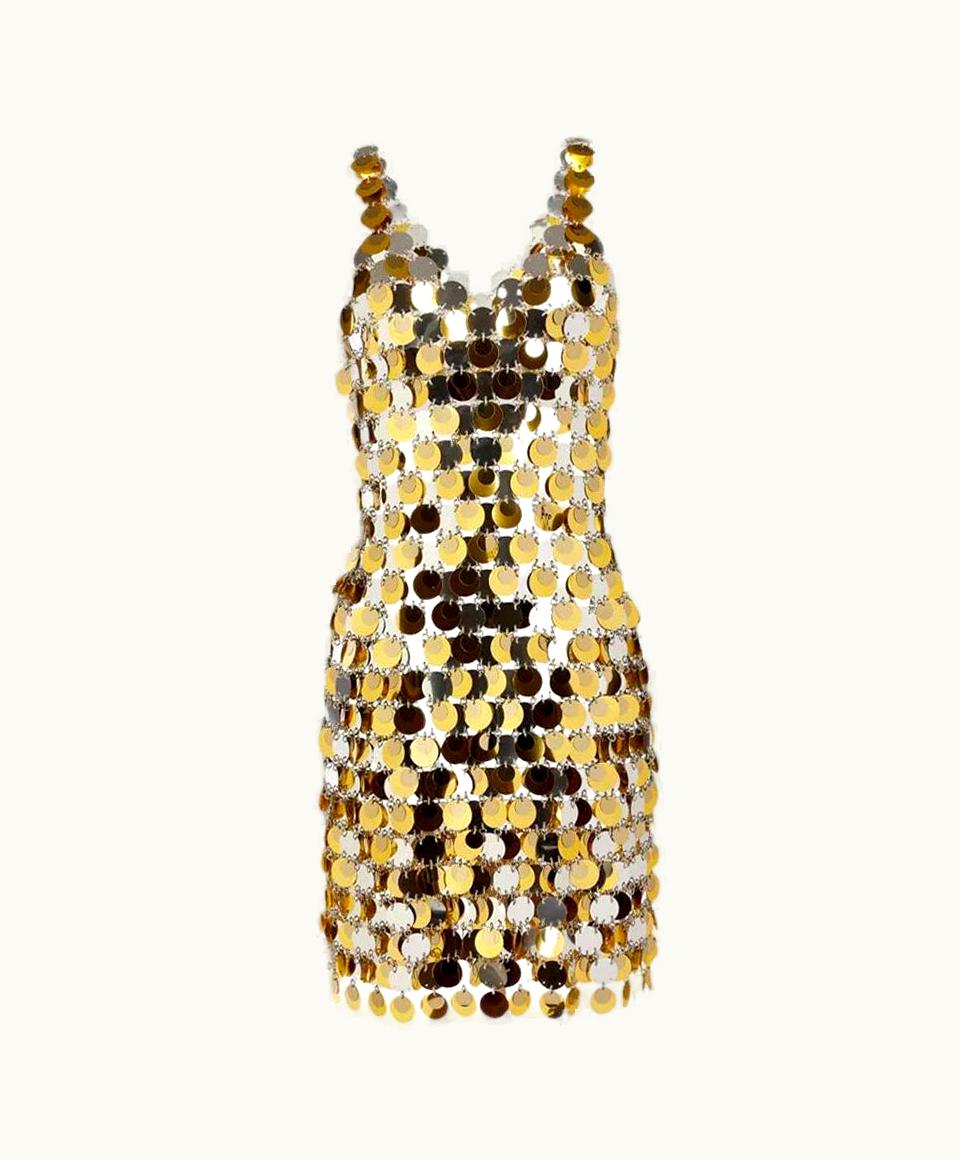 Paco Rabanne Paco Robane Golden Pellets Dress