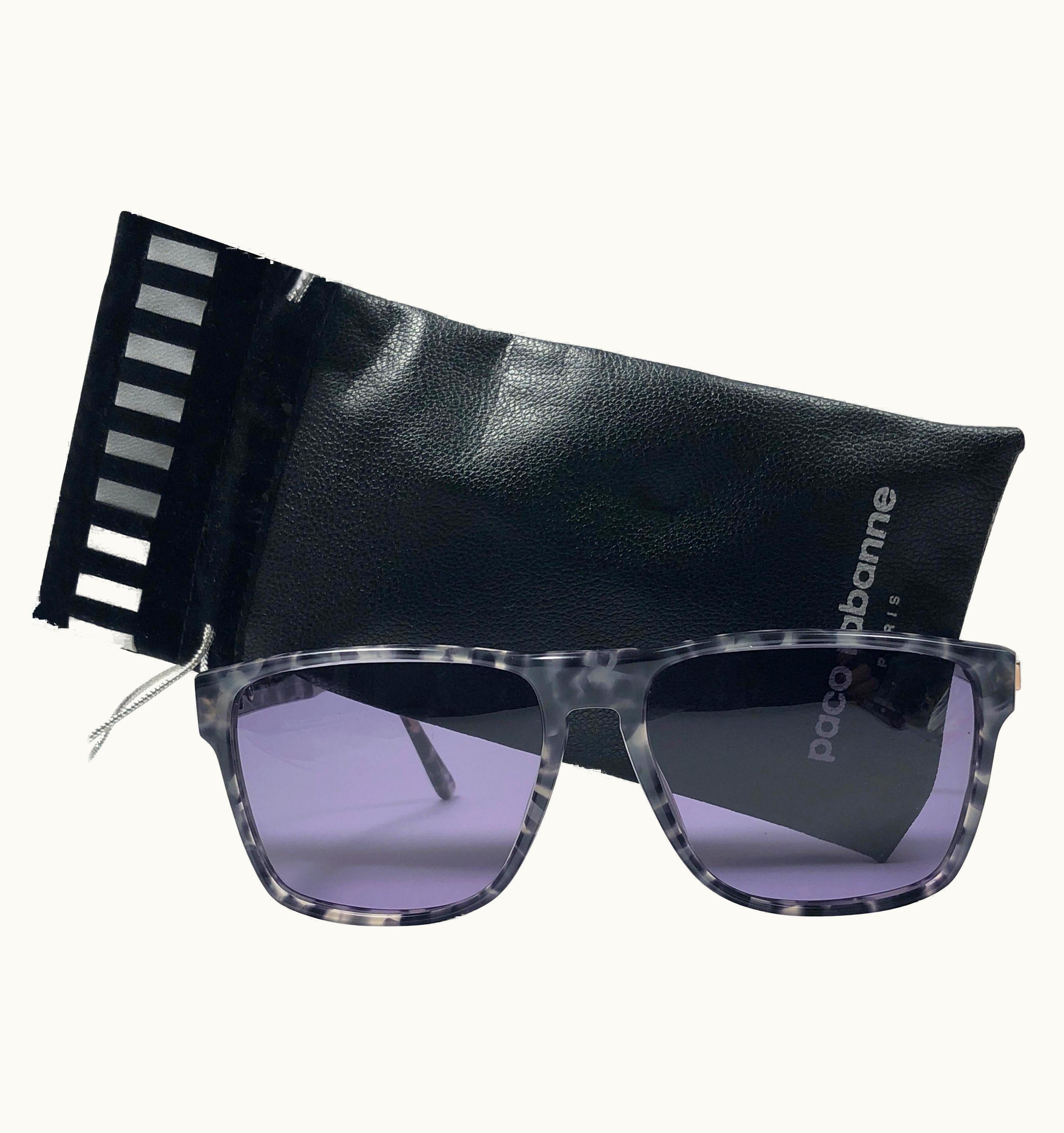 Paco Rabanne Vintage Paco Rabanne Translucent Black & White Sunglasses Germany 1980