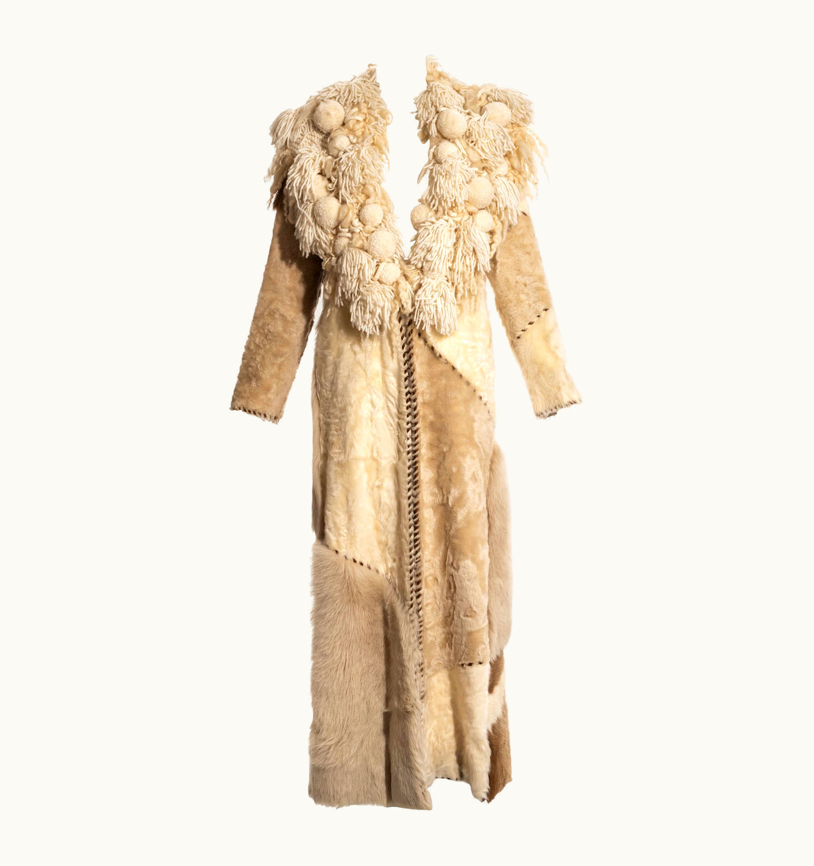 Paco Rabanne Sheepskin, Goat And Pony Hair Patchwork Coat, AW 2002 UZ0617342