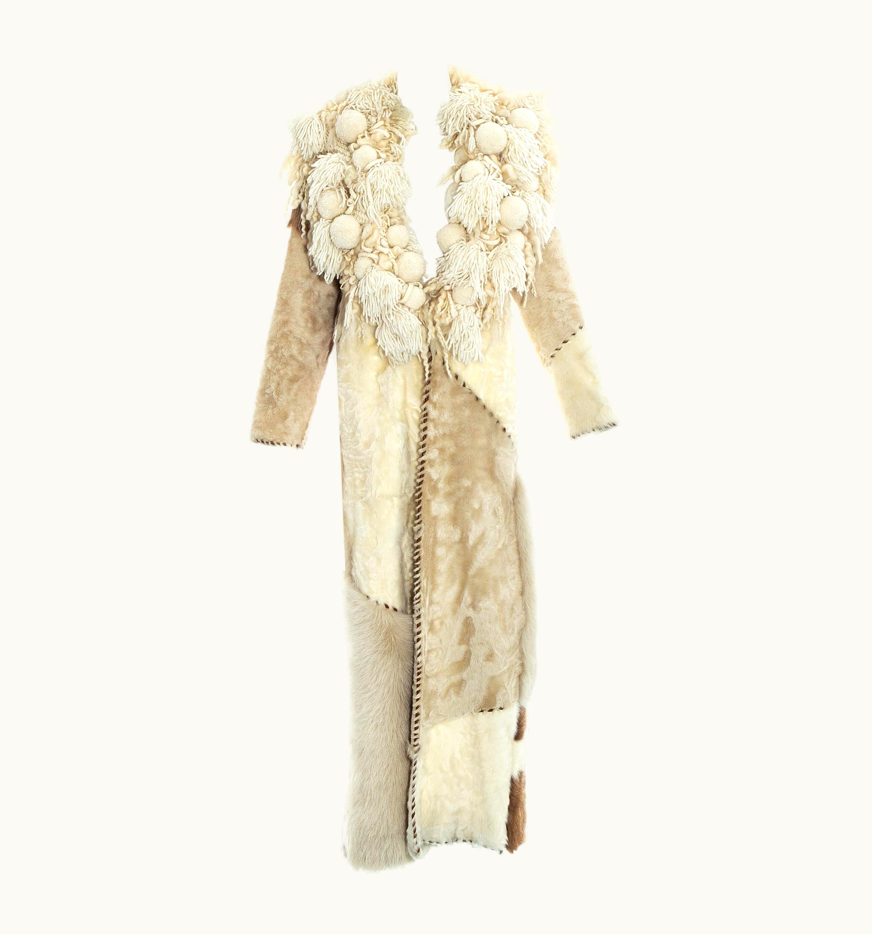Paco Rabanne Sheepskin, Goat And Pony Hair Patchwork Coat, AW 2002 UZ0617343