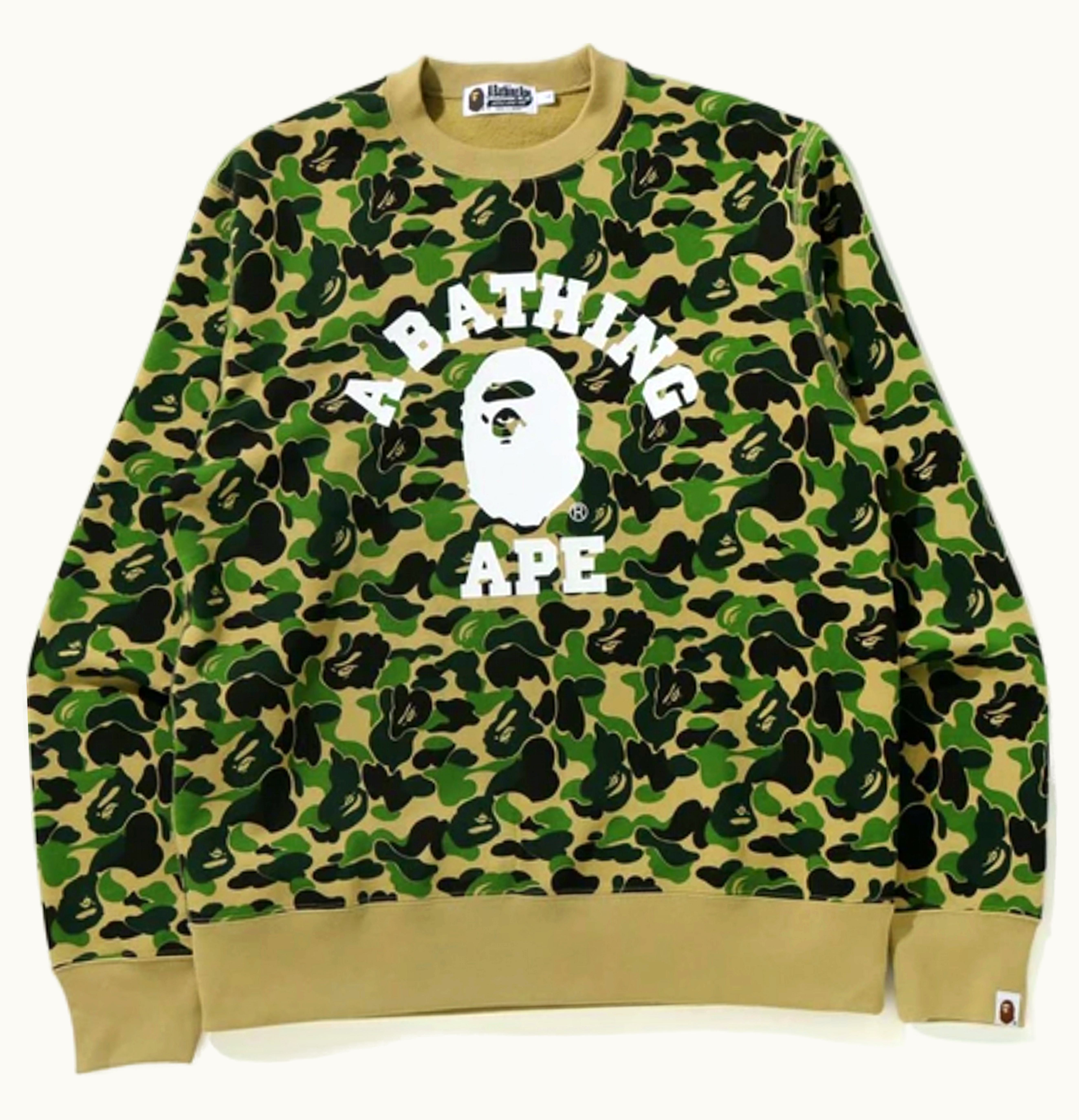 BAPE BAPE ABC Camo College Wide Crewneck Green