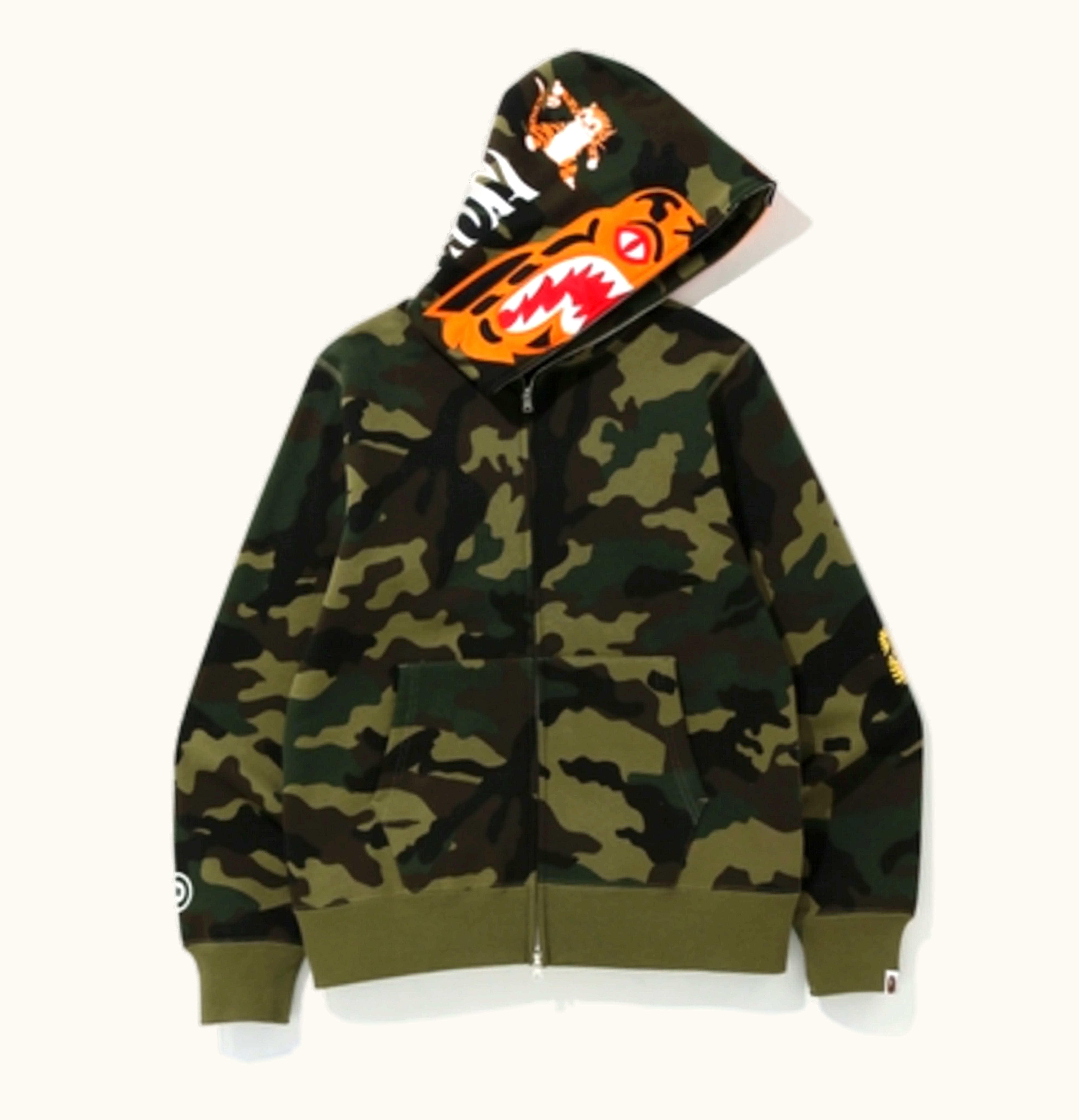 BAPE BAPE Woodland Camo Tiger Full Zip Hoodie Green