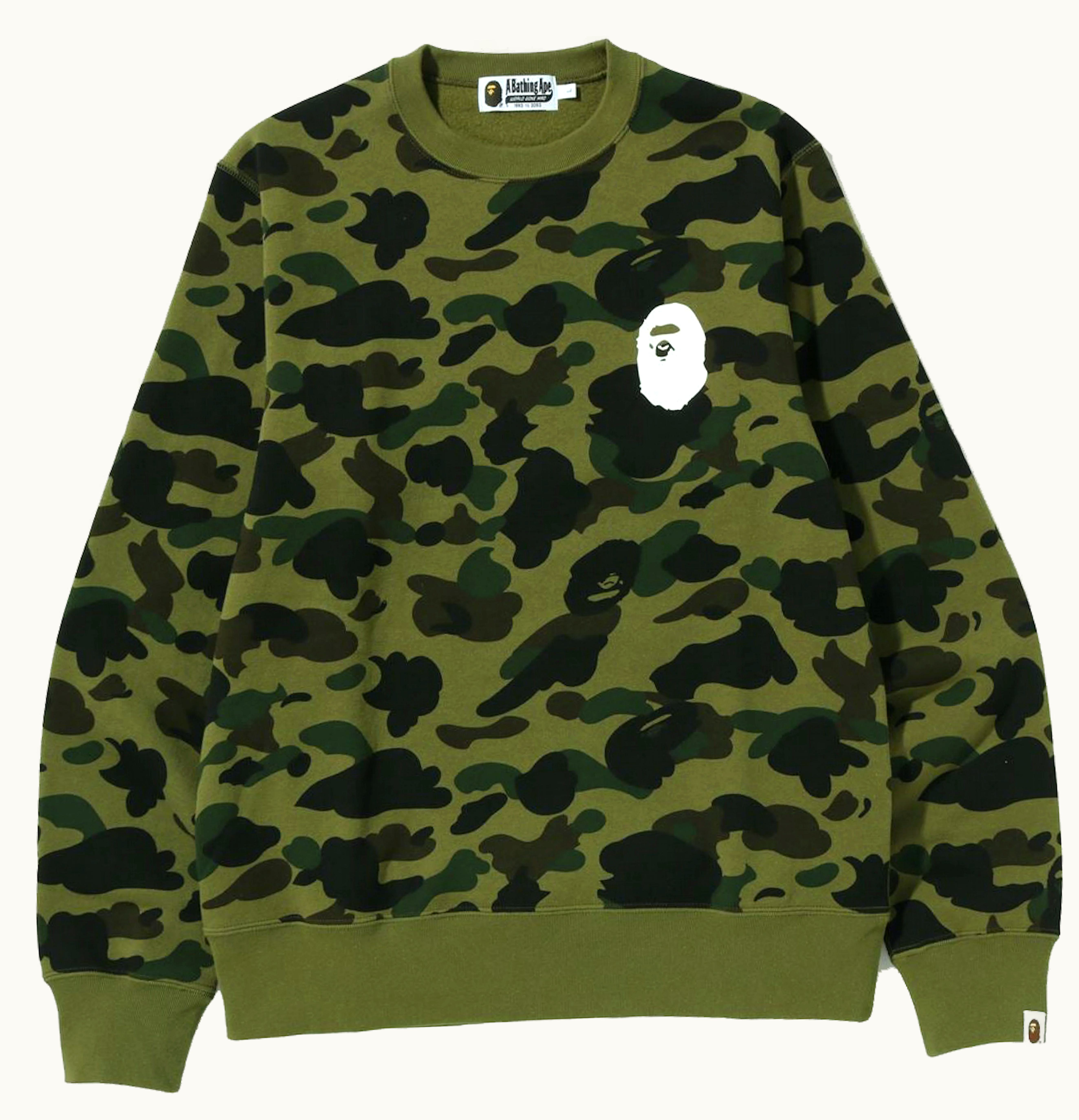 BAPE BAPE 1st Camo Ape Head Crewneck Green