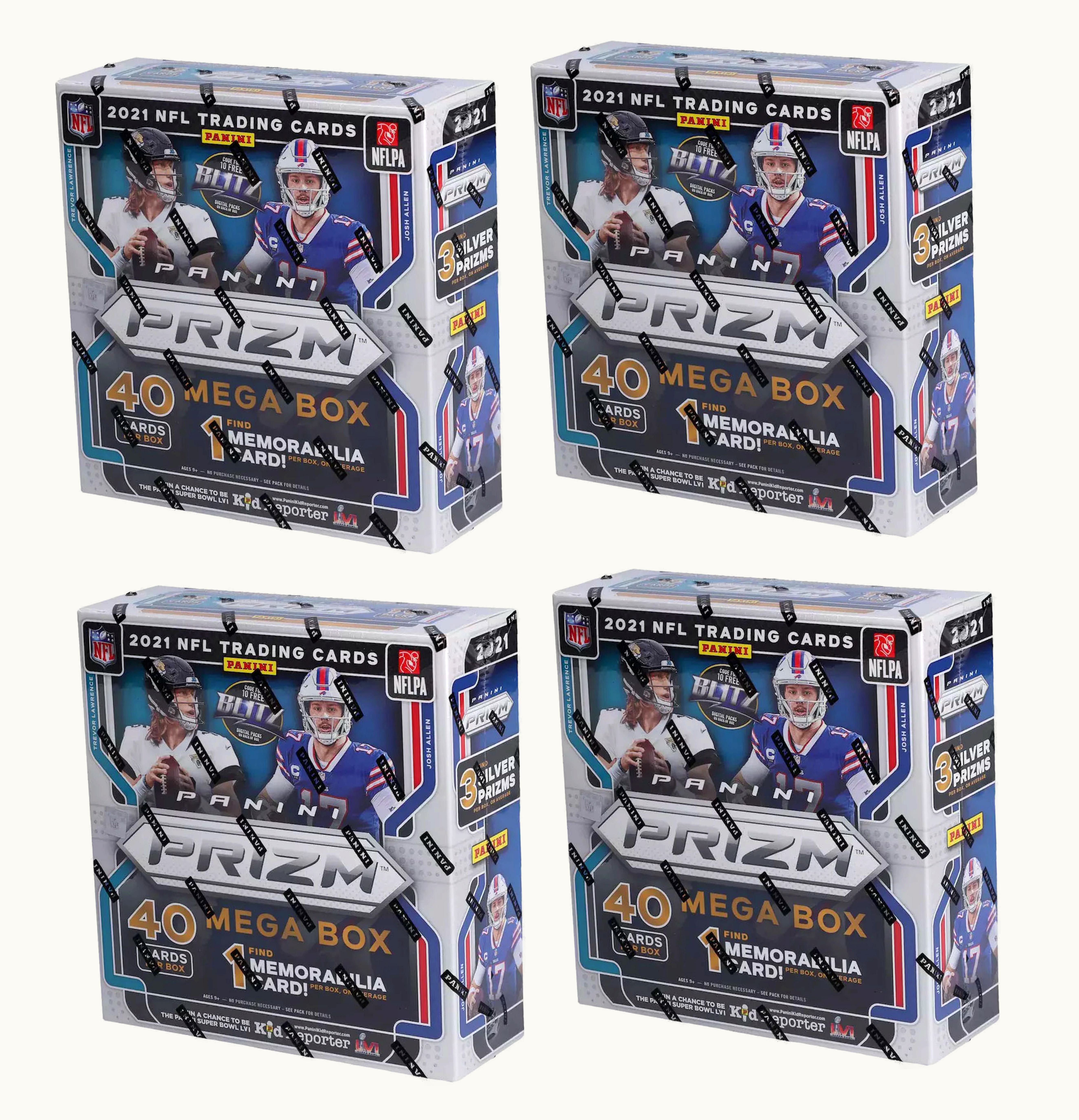 Panini 2021 Panini Prizm Football Mega Box Green Pulsars 4x Lot