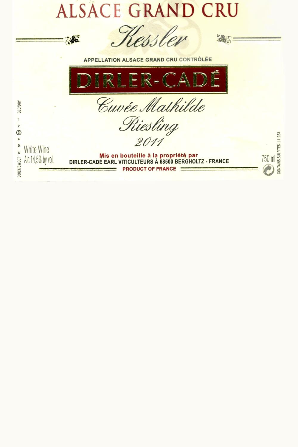 Domaine Dirler-Cadé Domaine Dirler-Cadé Riesling Cuvée Mathilde Kessler Grand Cru, 2011