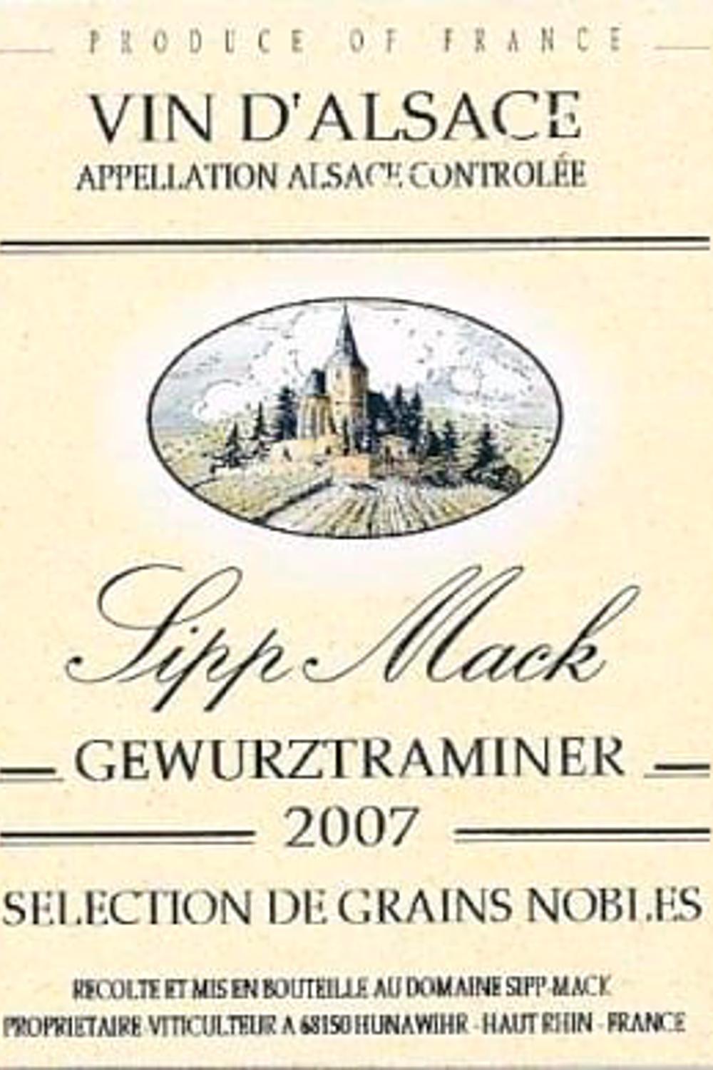Domaine Sipp Mack Gewurztraminer Sélection de Grains Nobles, 2007