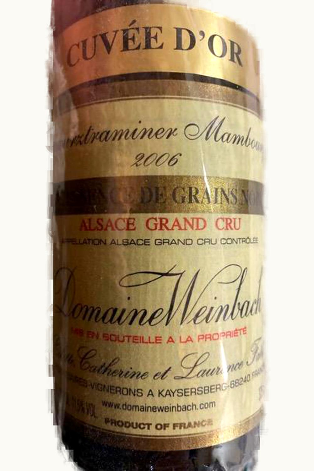 Domaine Weinbach Domaine Weinbach Gewurztraminer Quintessence de Grains Nobles Cuvée d'Or Mambourg Alsace Grand Cru, 2005