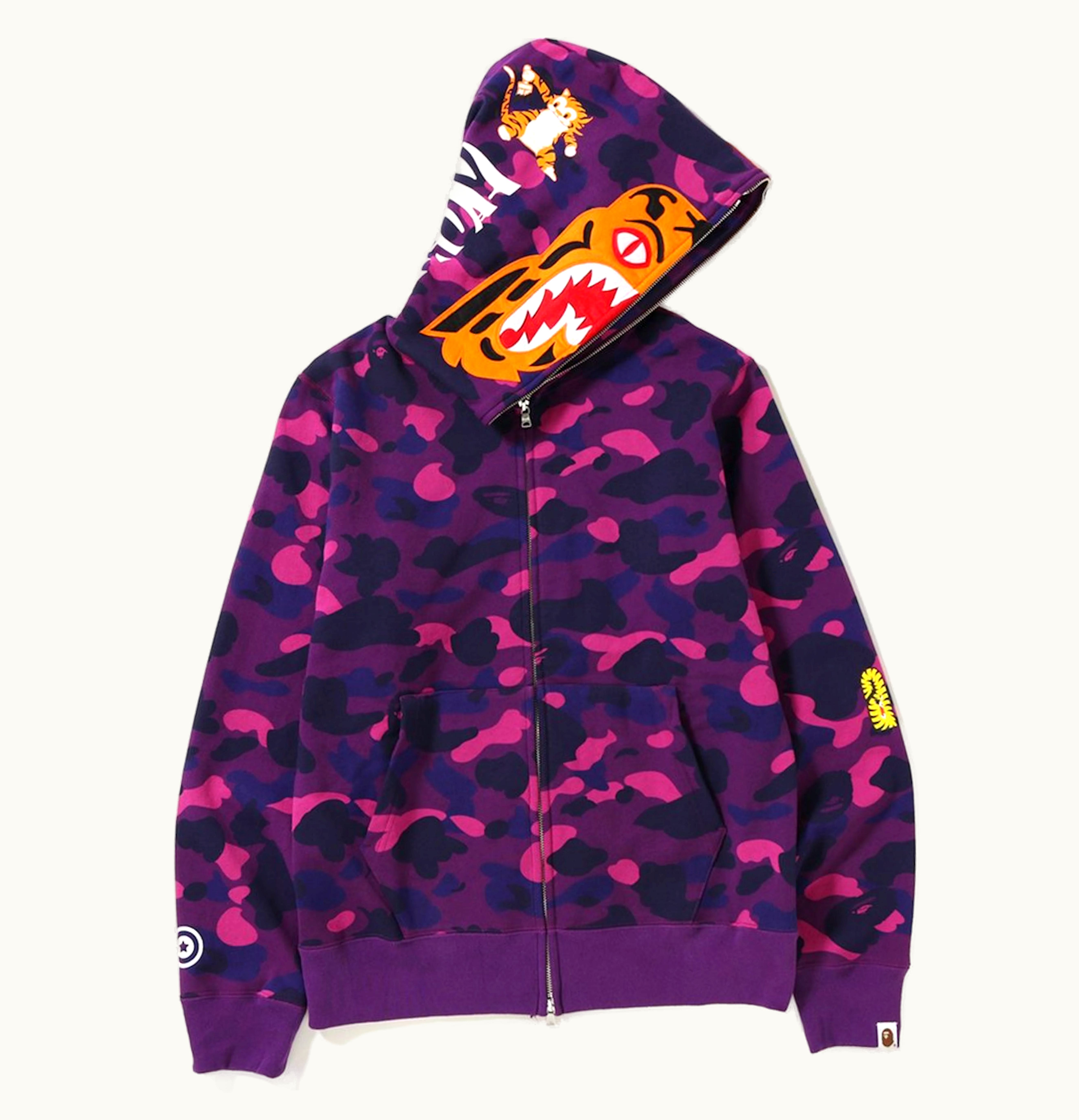 BAPE BAPE Color Camo Tiger Full Zip Hoodie FW18 Purple