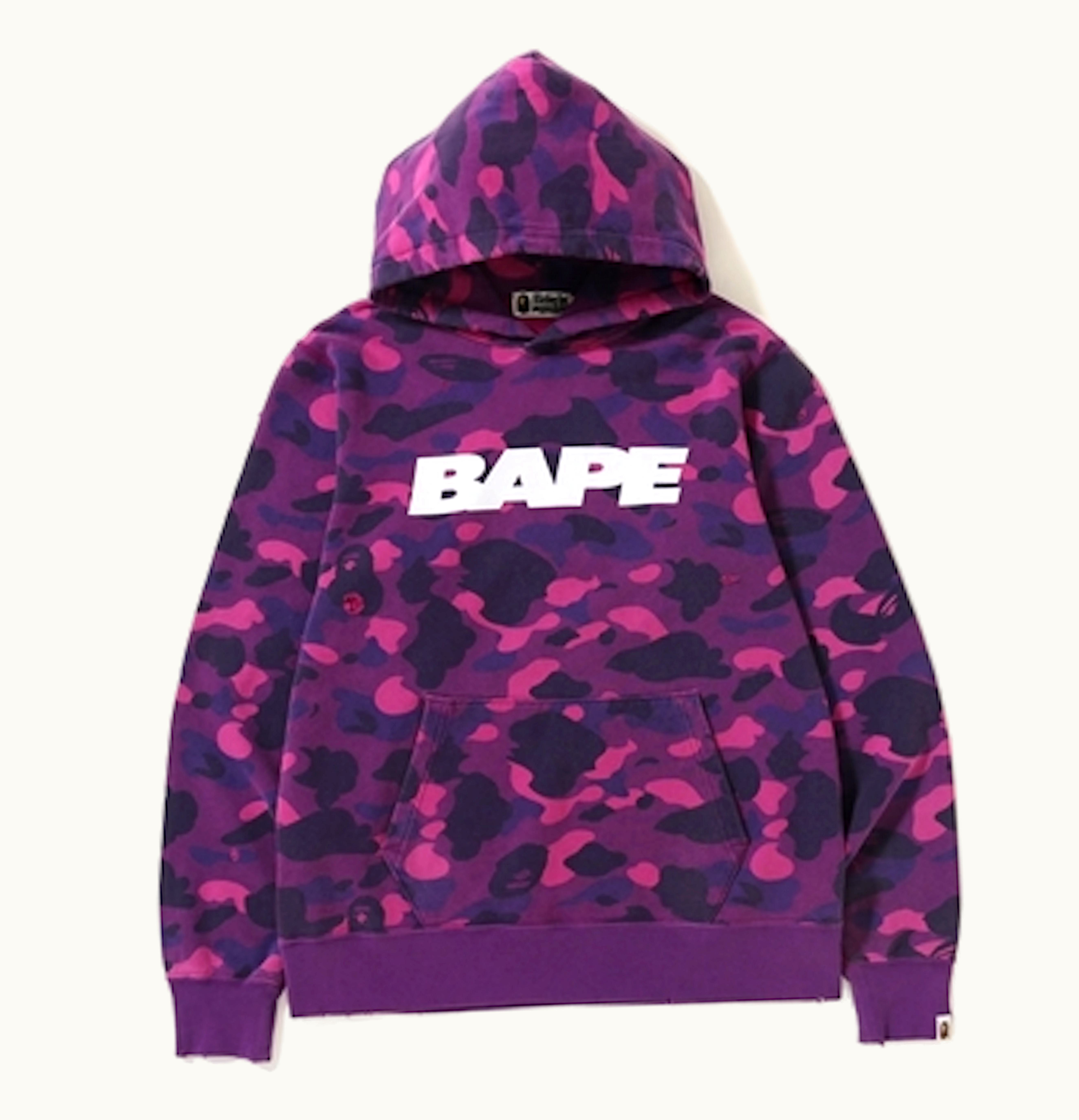 BAPE BAPE Color Camo Damage Wide Pullover Hoodie Purple