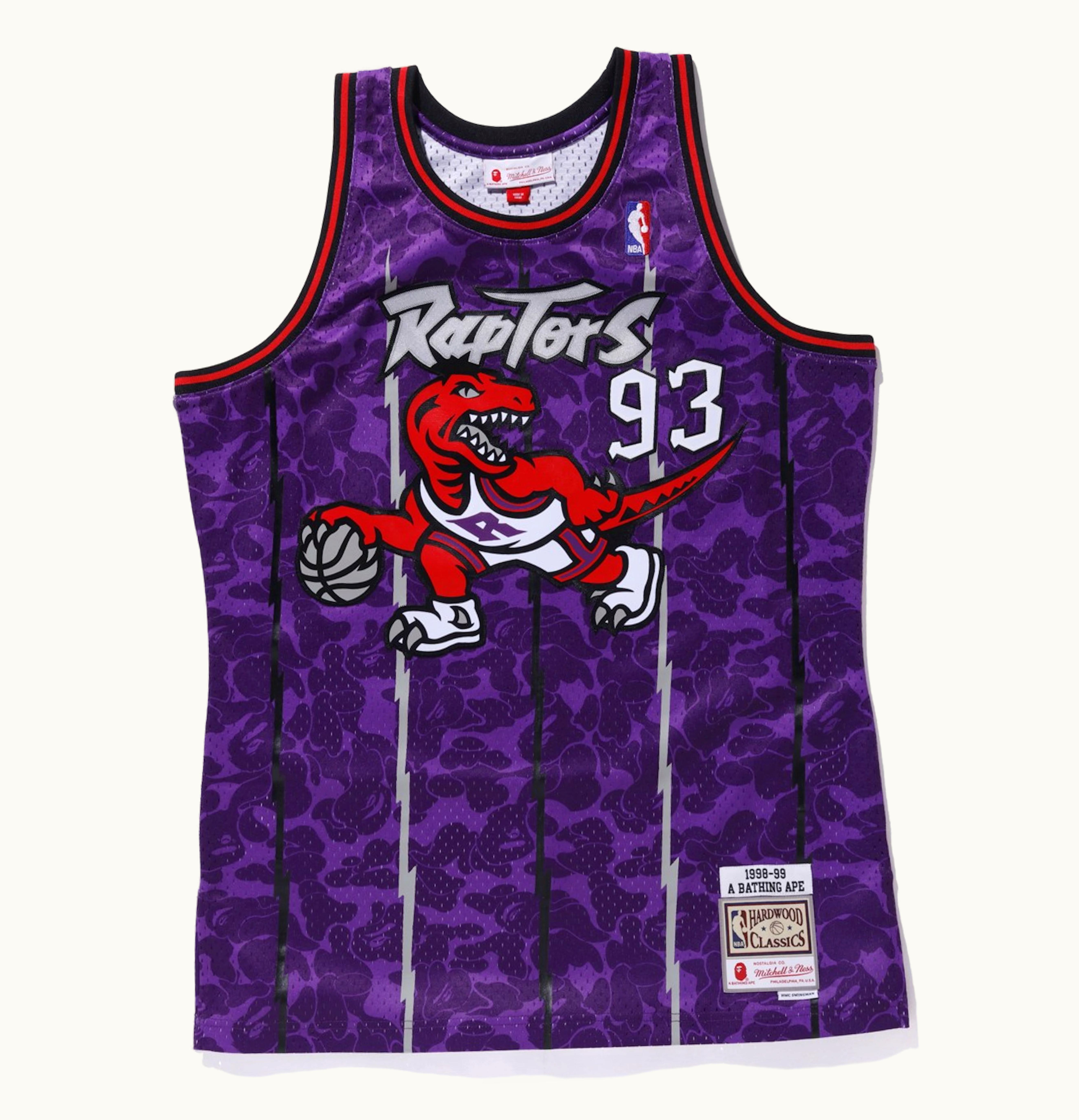 BAPE BAPE x Mitchell Ness Raptors Camo Basketball Jersey Purple