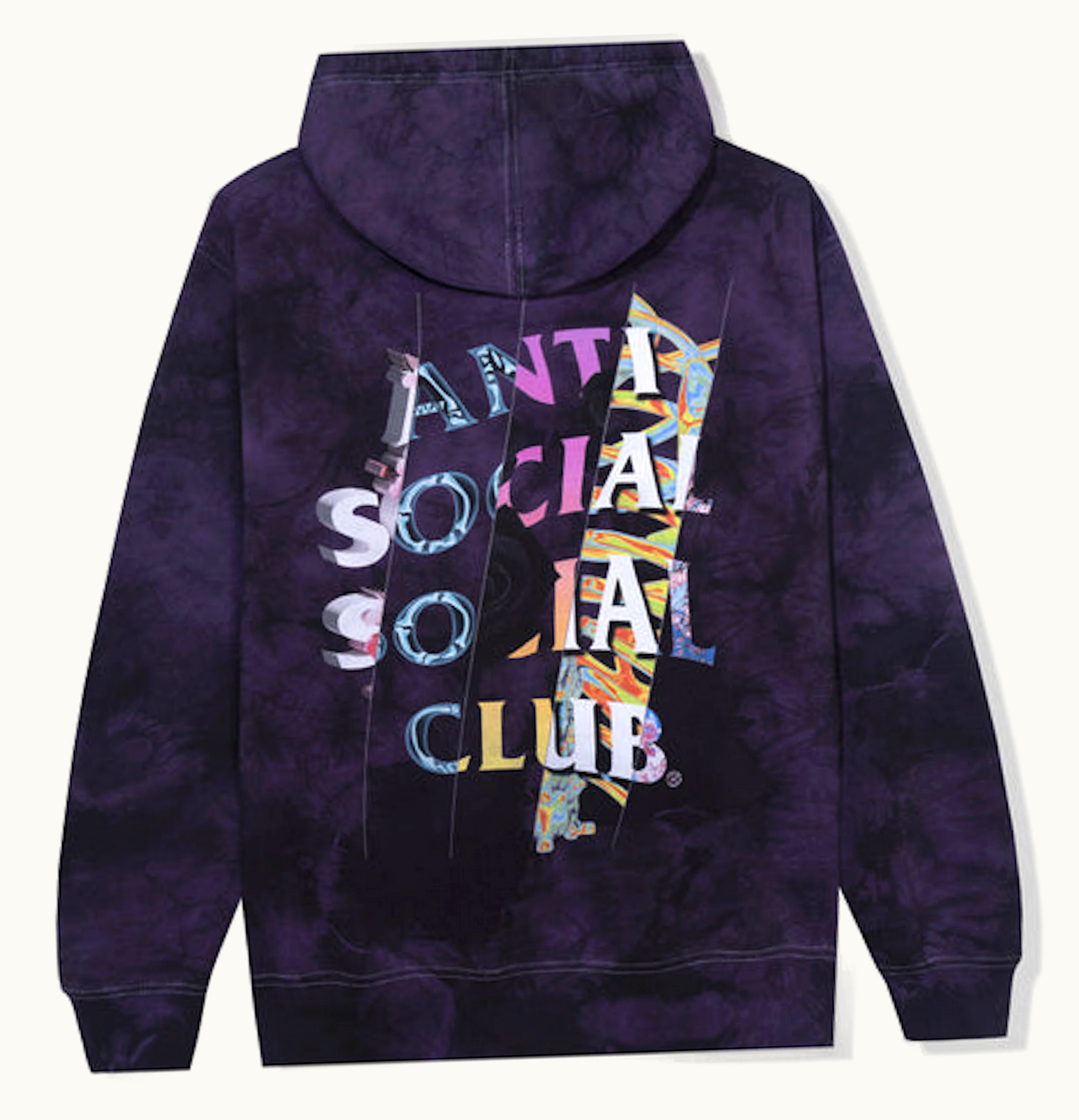 Anti Social Social Club Anti Social Social Club Dissociative Hoodie Black Purple Tie Dye
