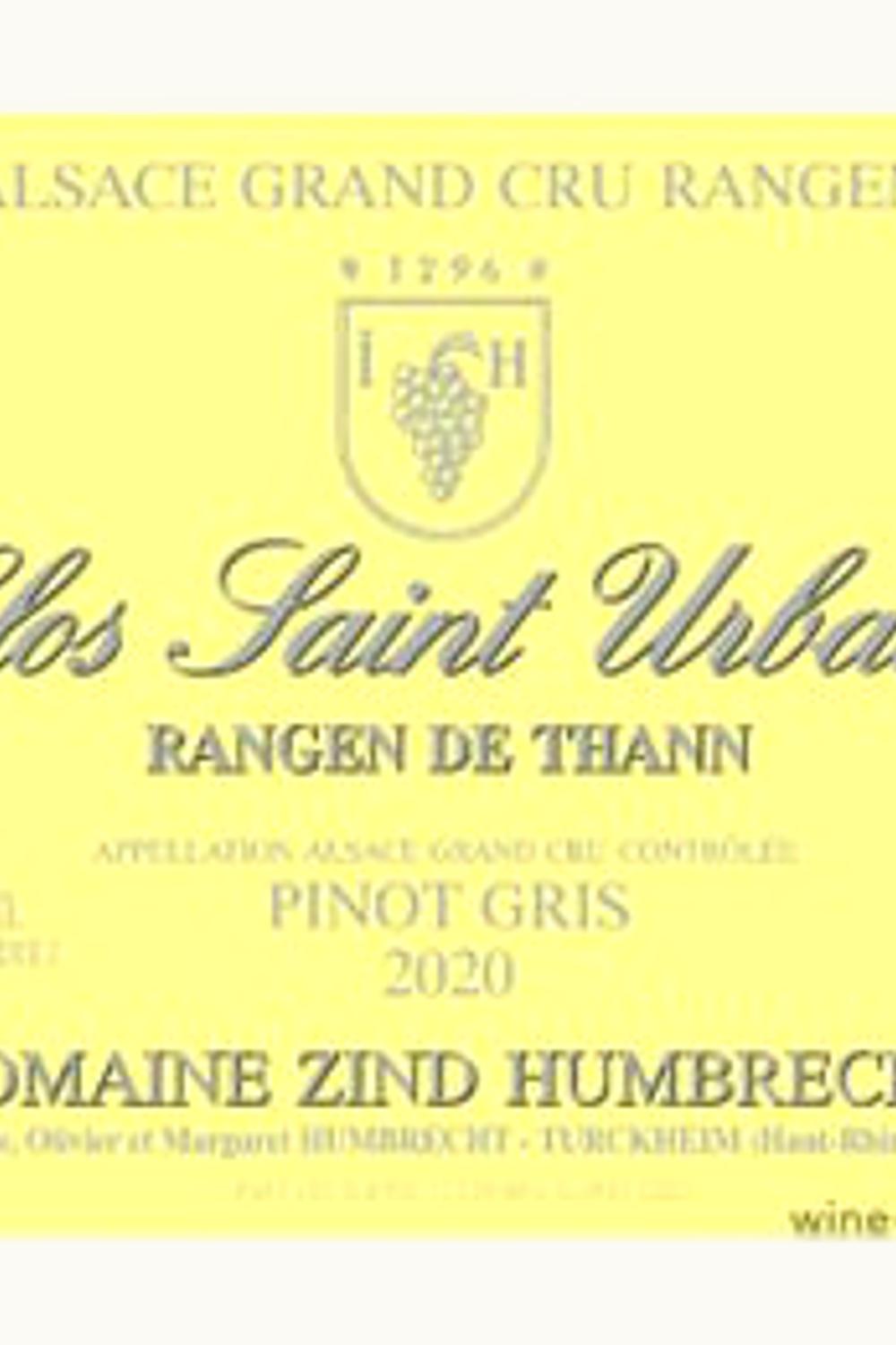 Domaine Zind Humbrecht Domaine Zind Humbrecht Pinot Gris Rangen de Thann Grand Cru Clos St. Urbain Alsace, 1996