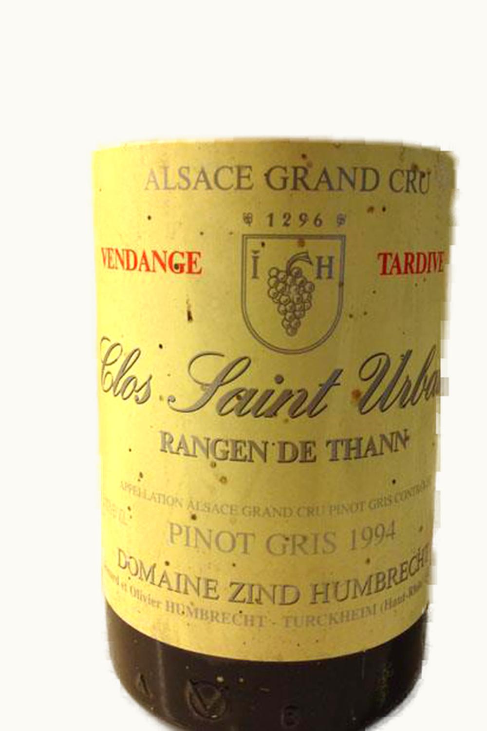 Domaine Zind Humbrecht Domaine Zind Humbrecht Pinot Gris Rangen de Thann Vendange Tardive Grand Cru Clos St. Urbain Alsace, 1994