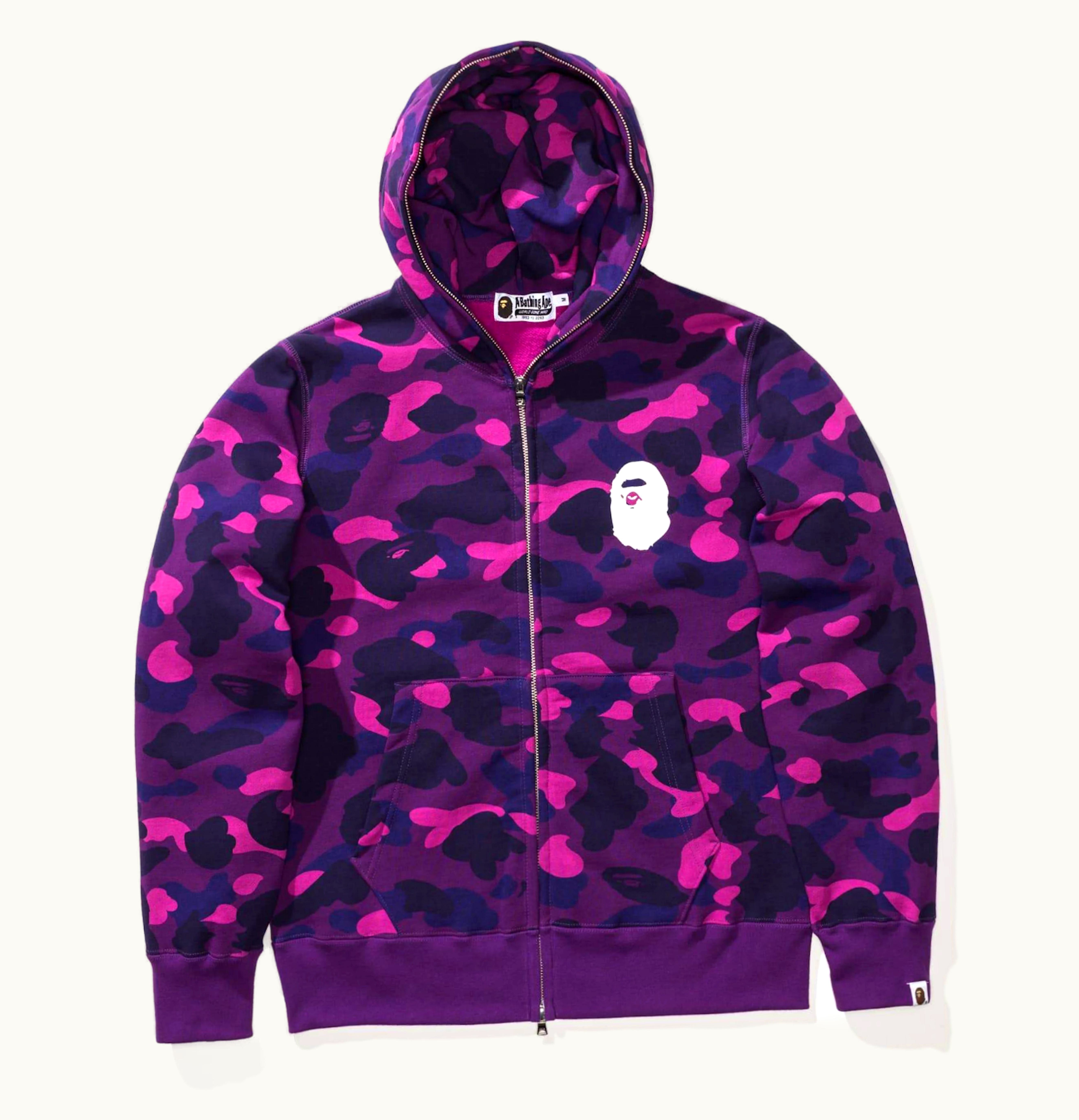 BAPE BAPE Camo Full Zip Hoodie Purple