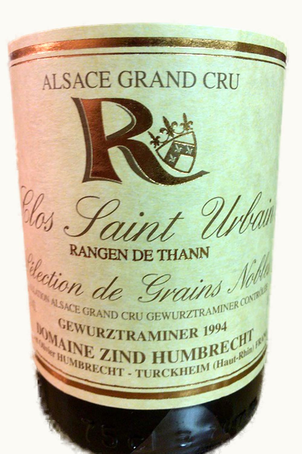Domaine Zind Humbrecht Domaine Zind Humbrecht Gewurz Rangen de Thann Select Grain Noble Grand Cru Clos St. Urbain Alsace, 1993