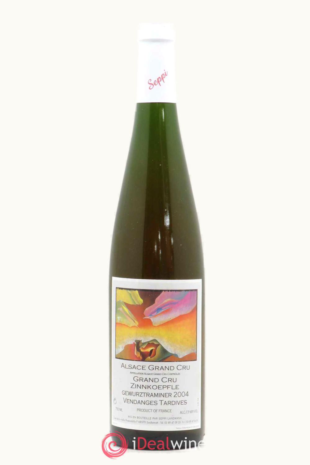 Seppi Landmann Gewurz Vendange Tardive Zinnkoepfle Alsace Grand Cru, 1992