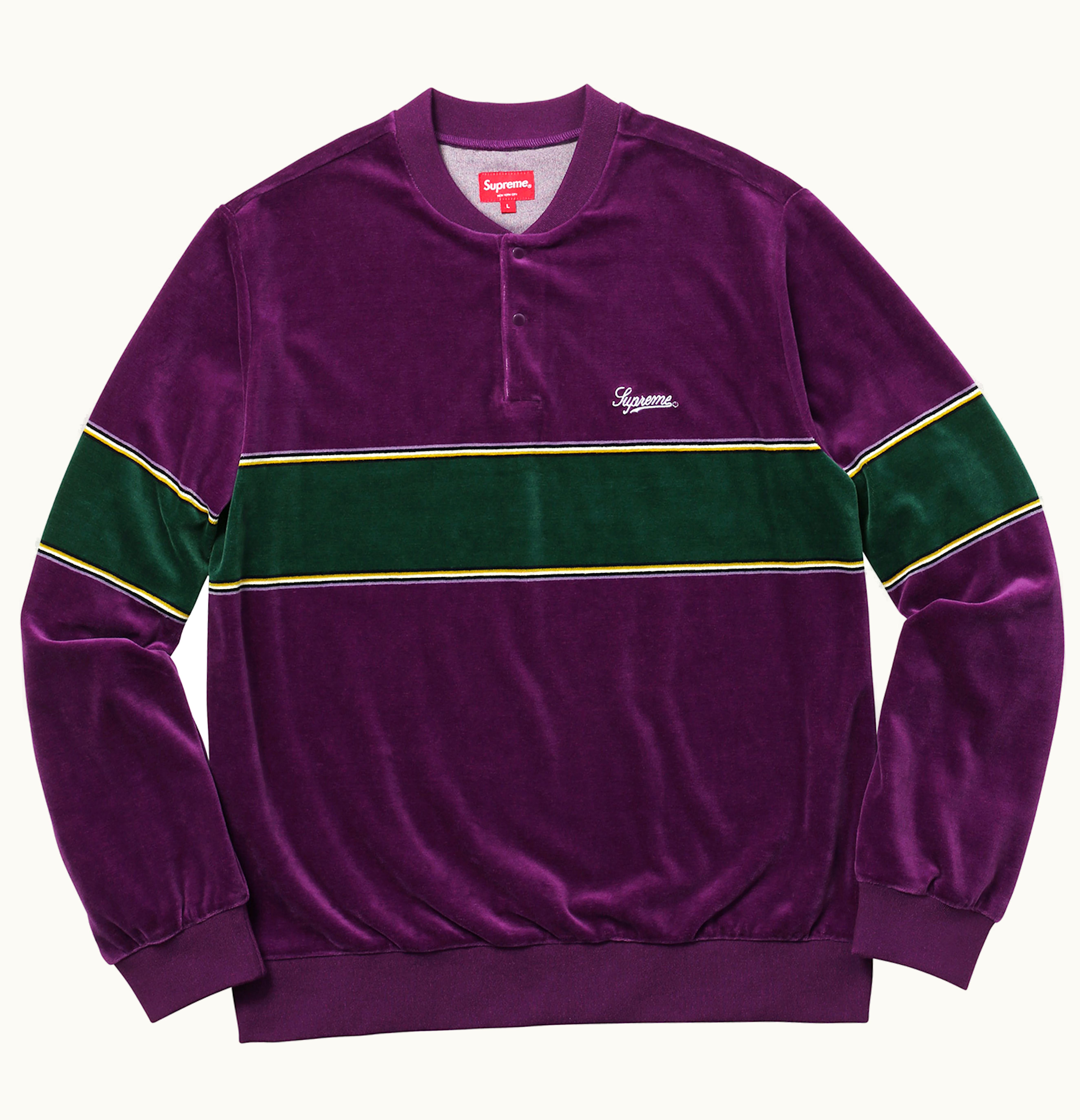 Supreme Supreme Velour Snap Henley Purple