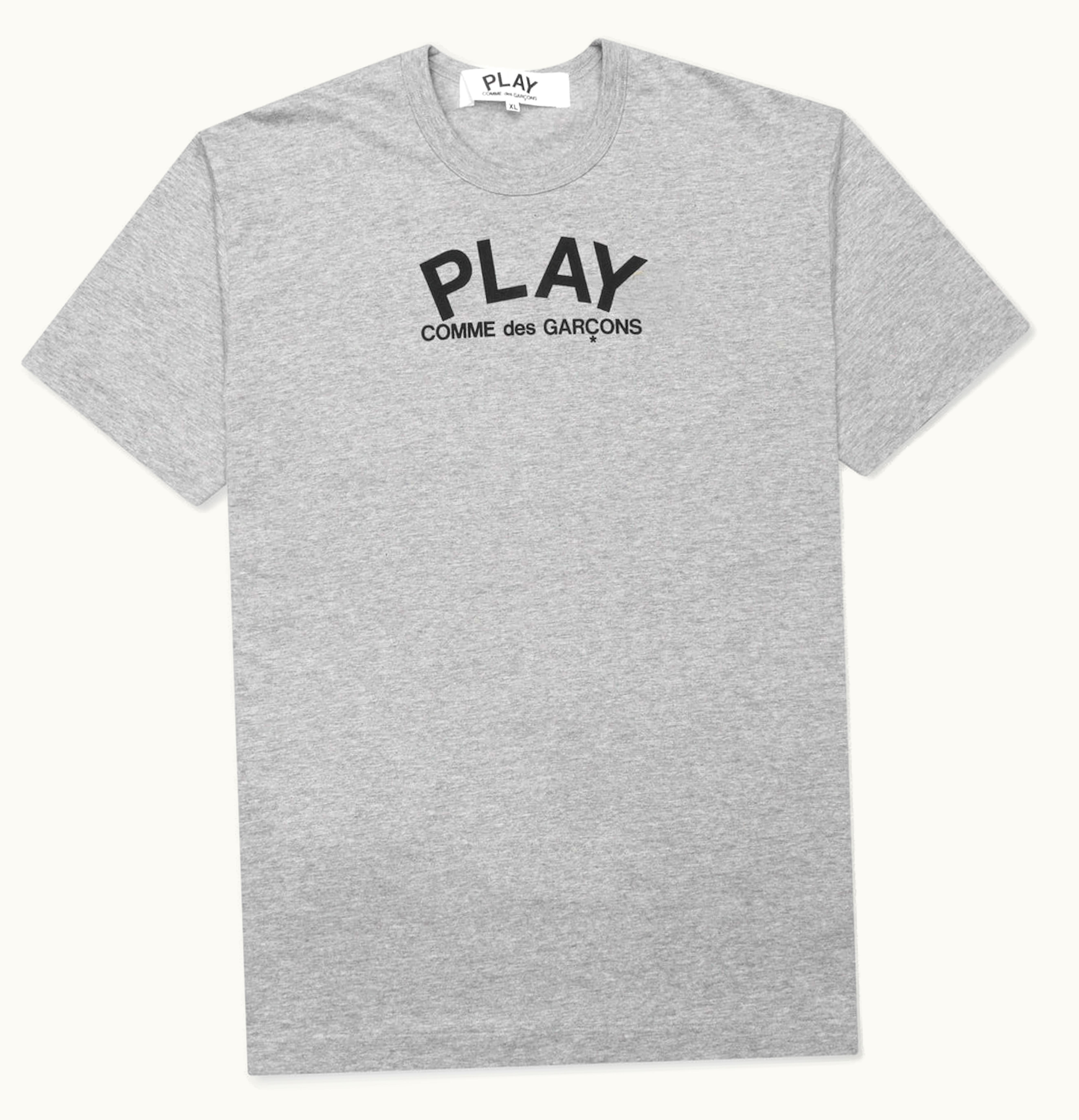 CDG Play Comme des Garcons PLAY Small Text T shirt Grey