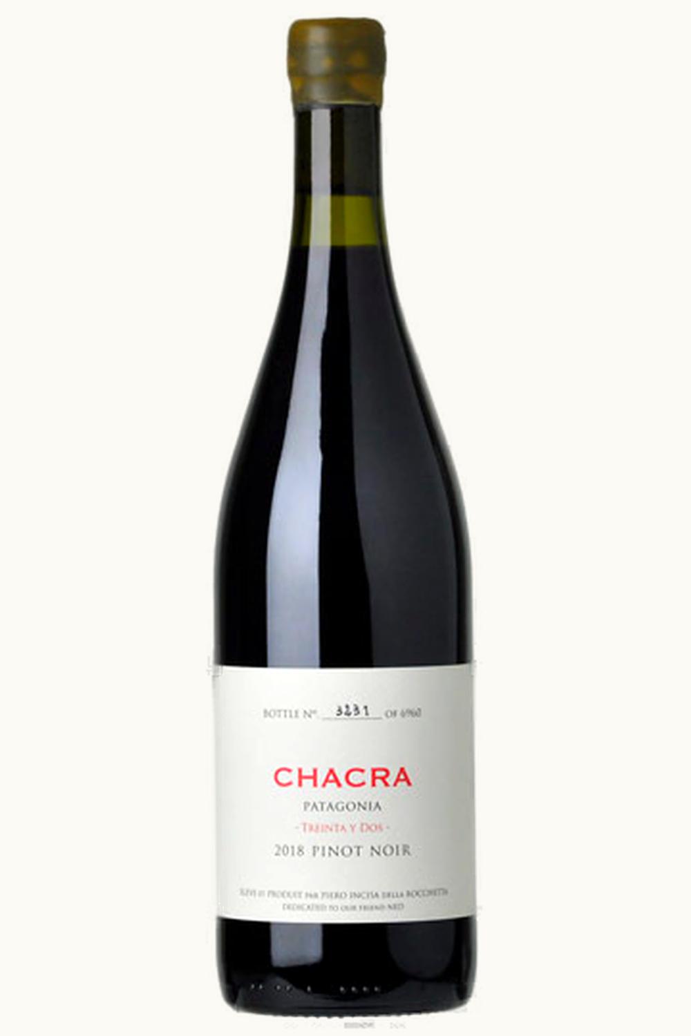 Chacra Chacra Treinta y Dos 32 Pinot Noir Rio Negro Patagonia Argentina, 2018