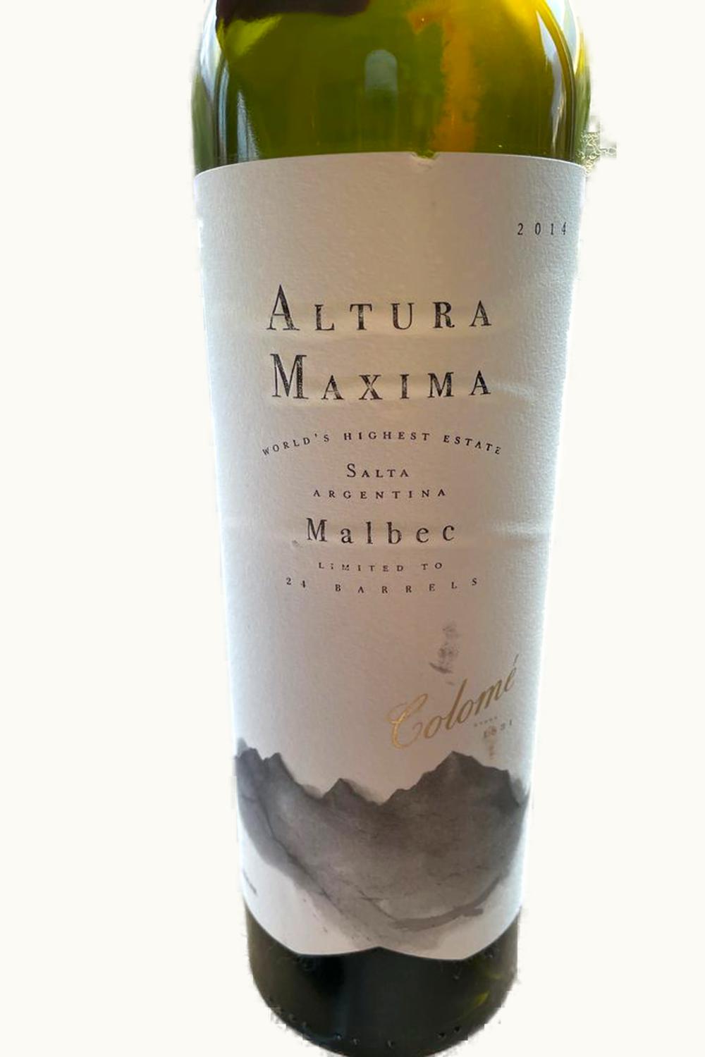 Colome Colome Altura Maxima Malbec Cafayate Valley Salta, 2014