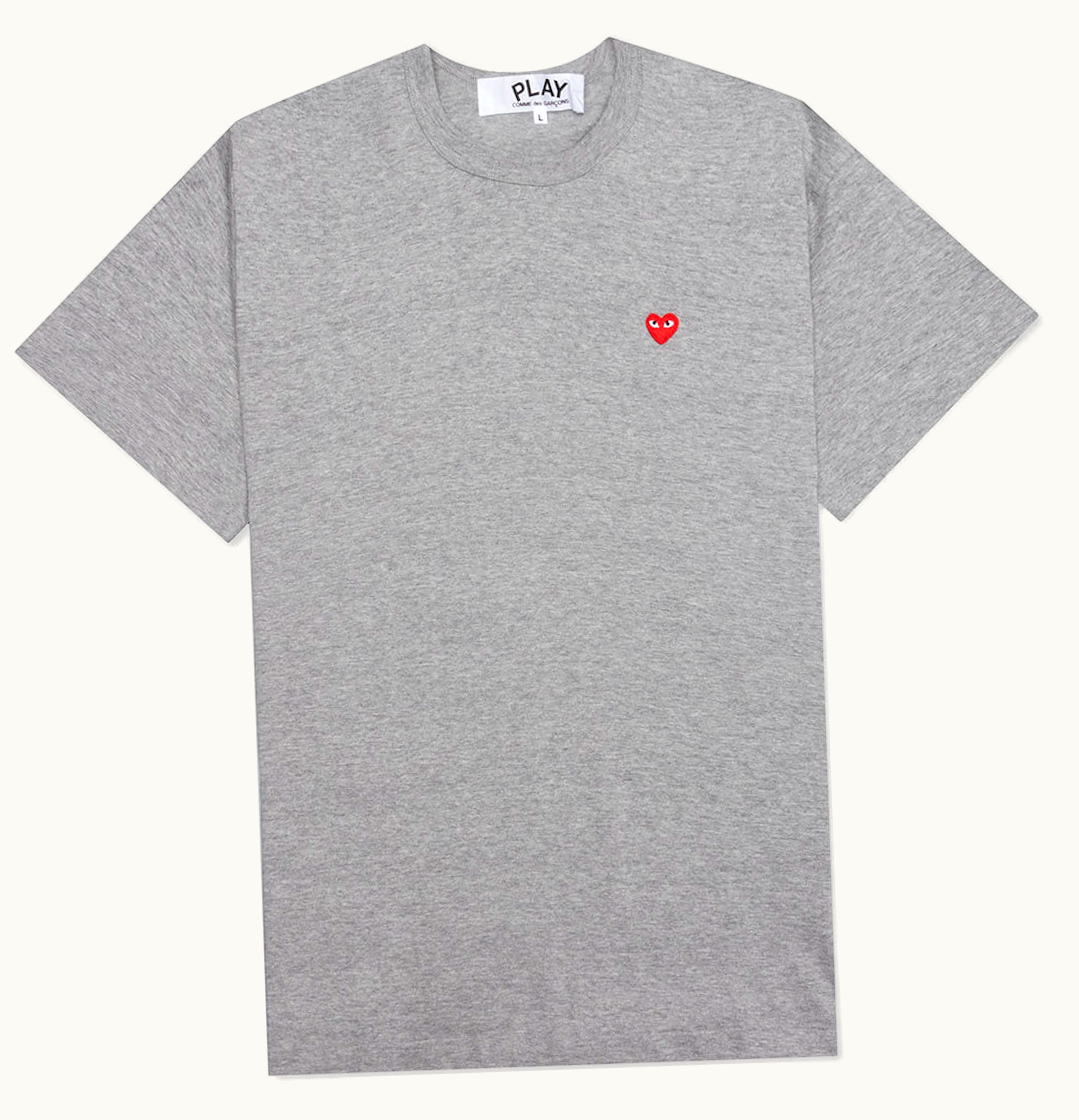 CDG Play Comme des Garcons PLAY Small Red Heart T shirt Grey