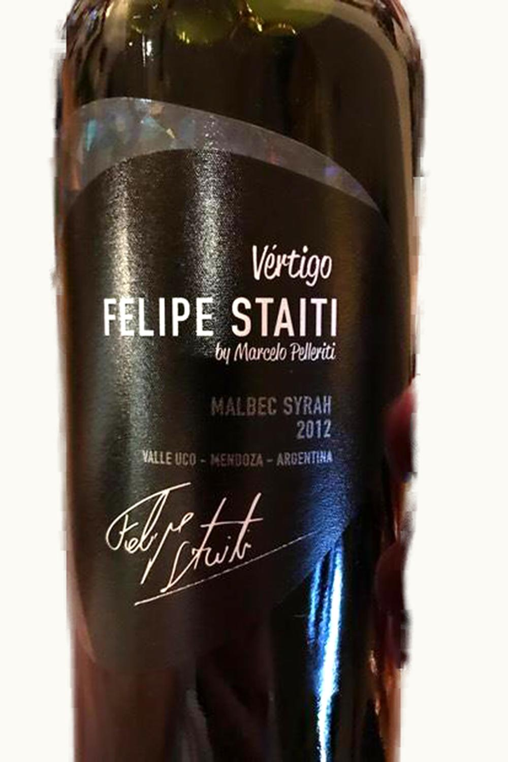 Felipe Staiti Felipe Staiti Vertigo Malbec SRa Uco Valley Mendoza, 2012