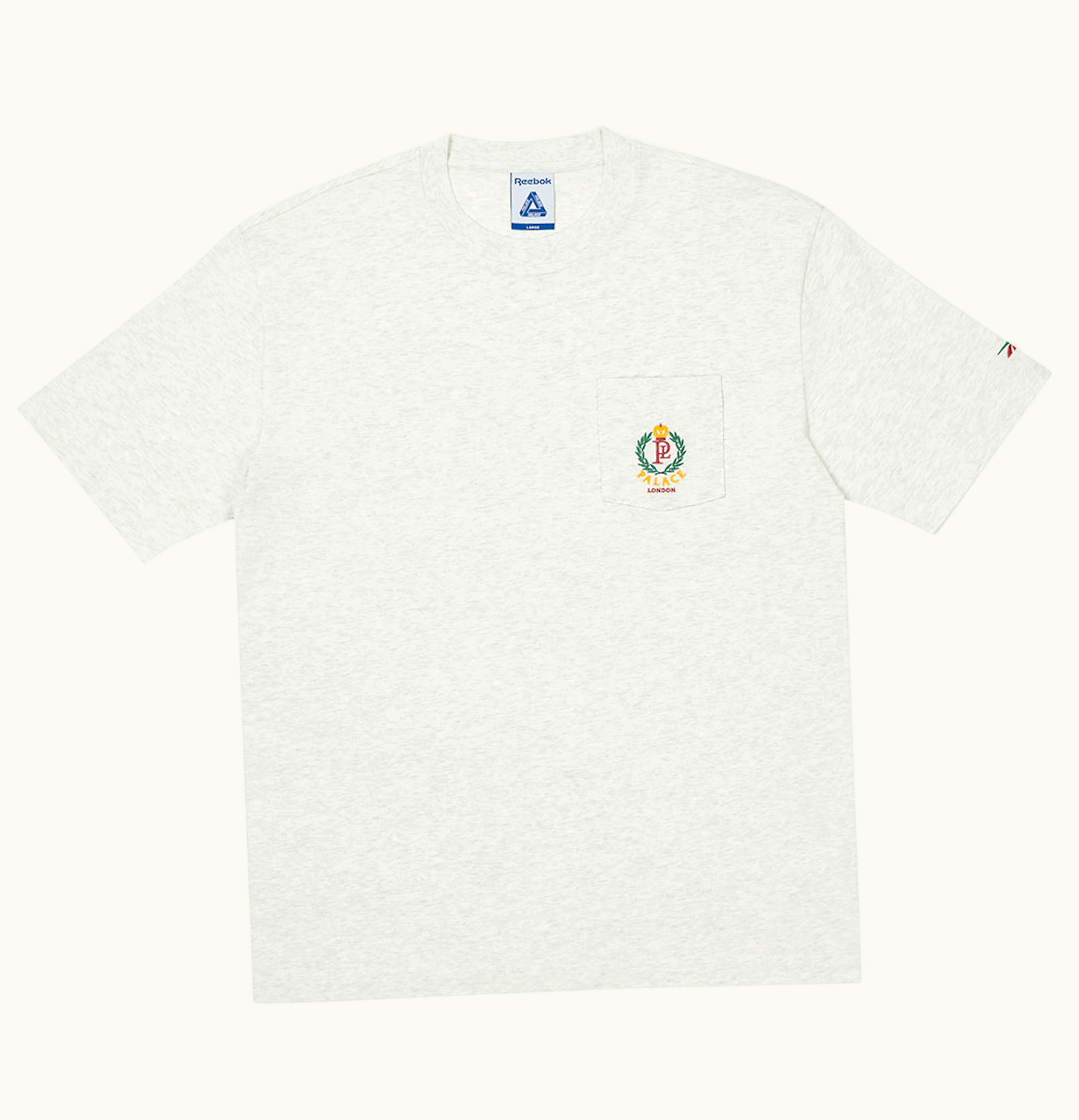 Palace Palace x Reebok NPC Pocket T Shirt Light Grey Marl