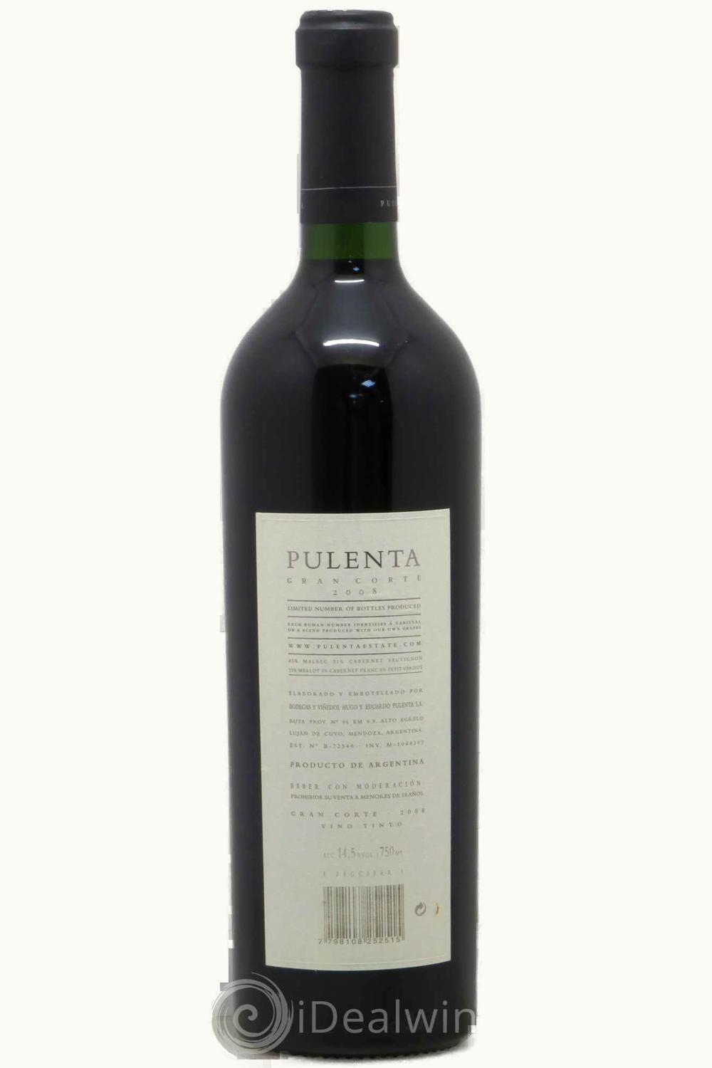 Pulenta Estate Pulenta Estate VII Gran Corte Agrelo Mendoza Argentina, 2008