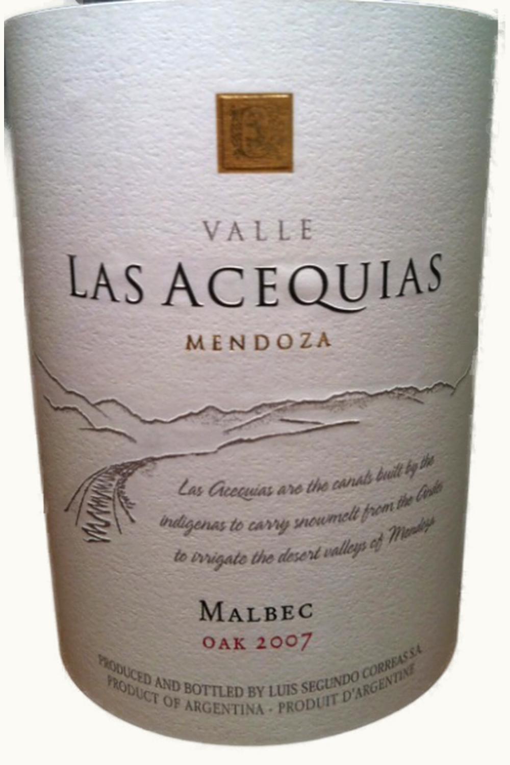 Correas Correas Valley of Acequias Malbec Mendoza Argentina, 2007