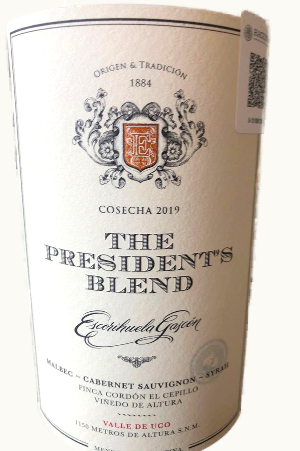 Escorihuela Gascon 1884 The President Blend Mendoza Argentina, 2006