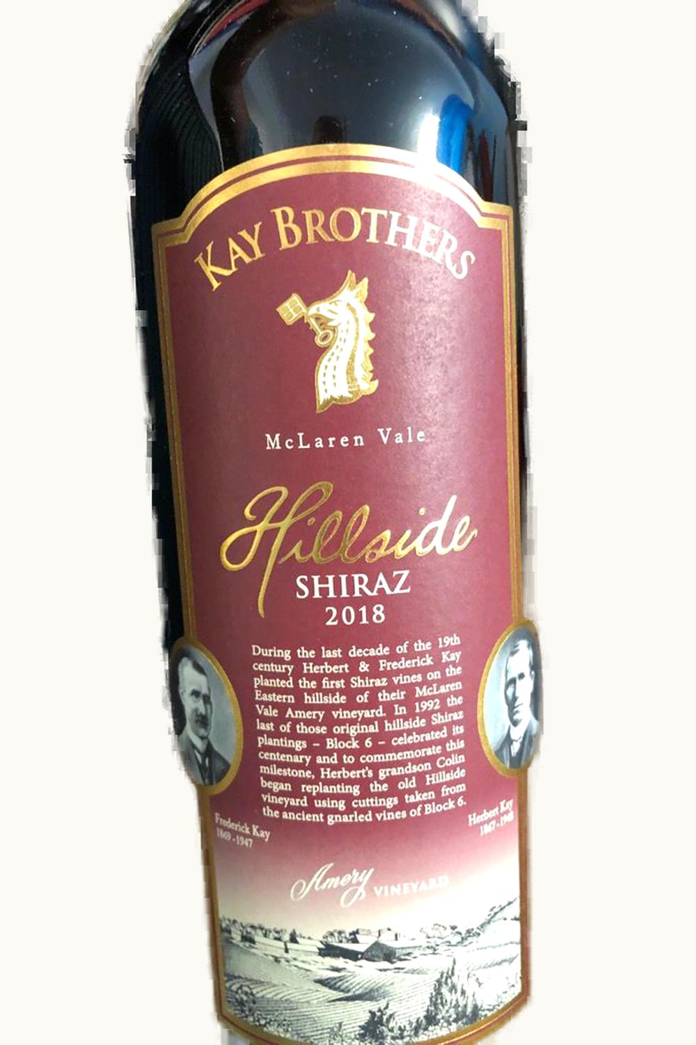 Kay Brothers Kay Brothers Amery Hillside Shiraz McLaren Vale South Australia, 2018