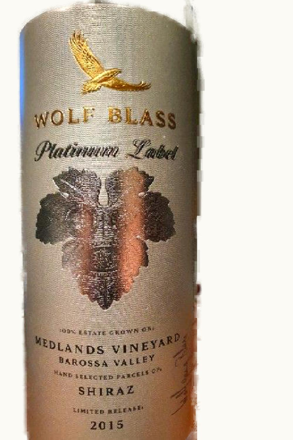 Wolf Blass Wolf Blass Platinum Label Midlands Shiraz Barossa Valley South Australia, 2015