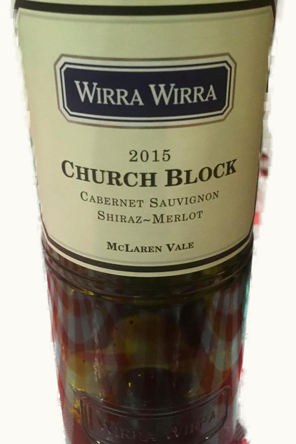 Wirra Wirra Wirra Church Block Cabernet Sauvignon Shiraz Merlot McLaren Vale South Australia, 2015