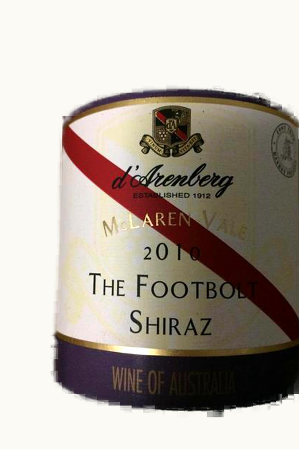 d'Arenberg d'Arenberg The Footbolt Shiraz McLaren Vale South Australia, 2010
