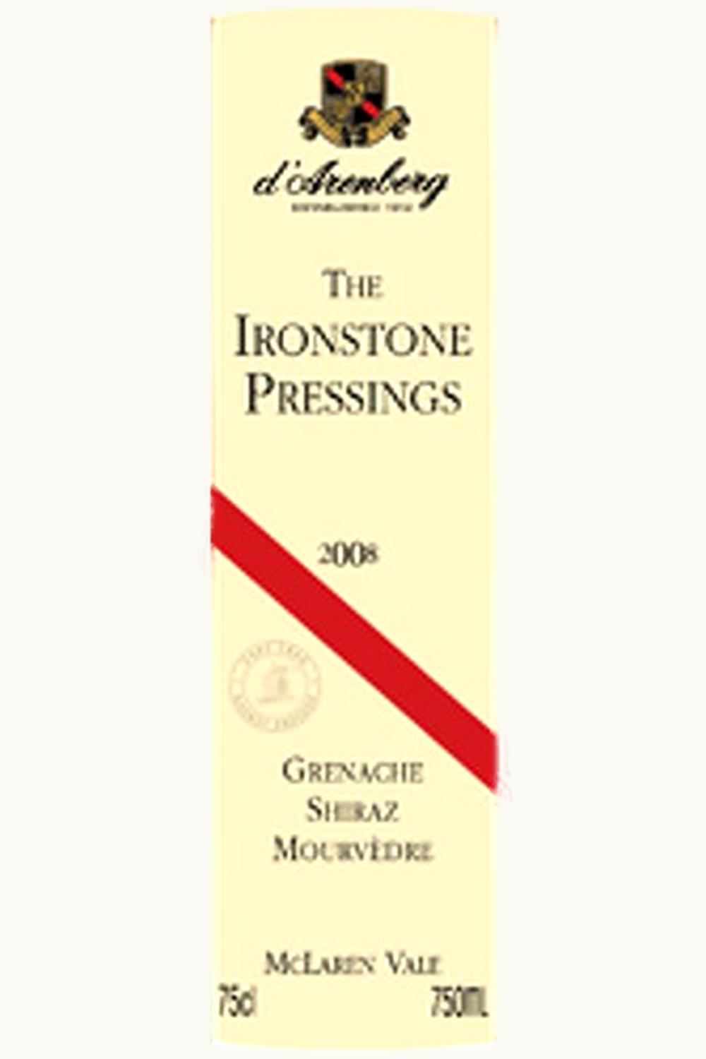 d'Arenberg d'Arenberg The Ironstone Pressings Shiraz Grenache McLaren Vale South Australia, 2008