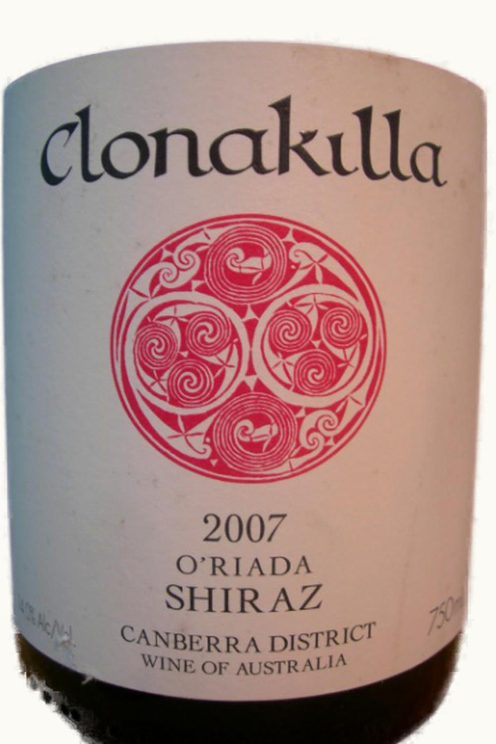 Clonakilla Clonakilla O'Riada Shiraz Canberra District New South Wales Australia, 2007