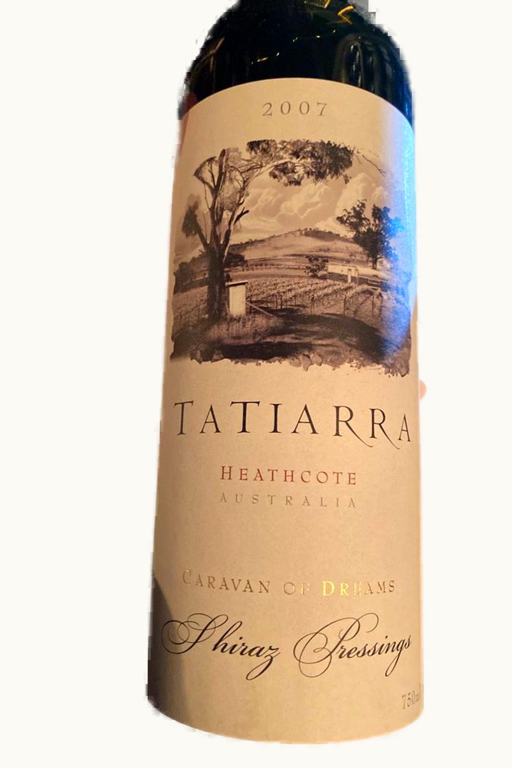 Tatiarra Tatiarra Caravan of Dreams Pressing Shiraz Heathcote Victoria Australia, 2007