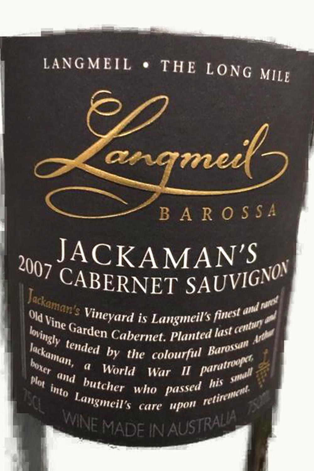 Langmeil Langmeil Jackaman Cabernet Sauvignon Barossa Valley South Australia, 2007