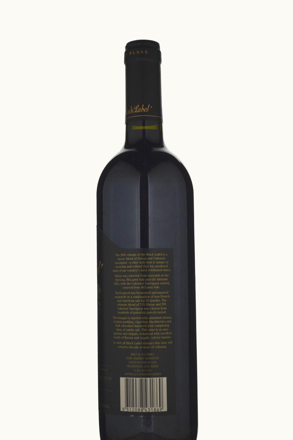 Wolf Blass Wolf Blass Black SRA Cab Sauv, 2001