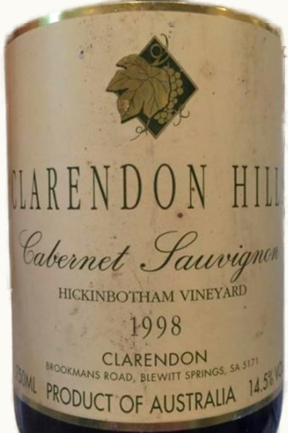 Clarendon Hills Clarendon Hills Hickinbotham Cabernet Sauvignon, 1998